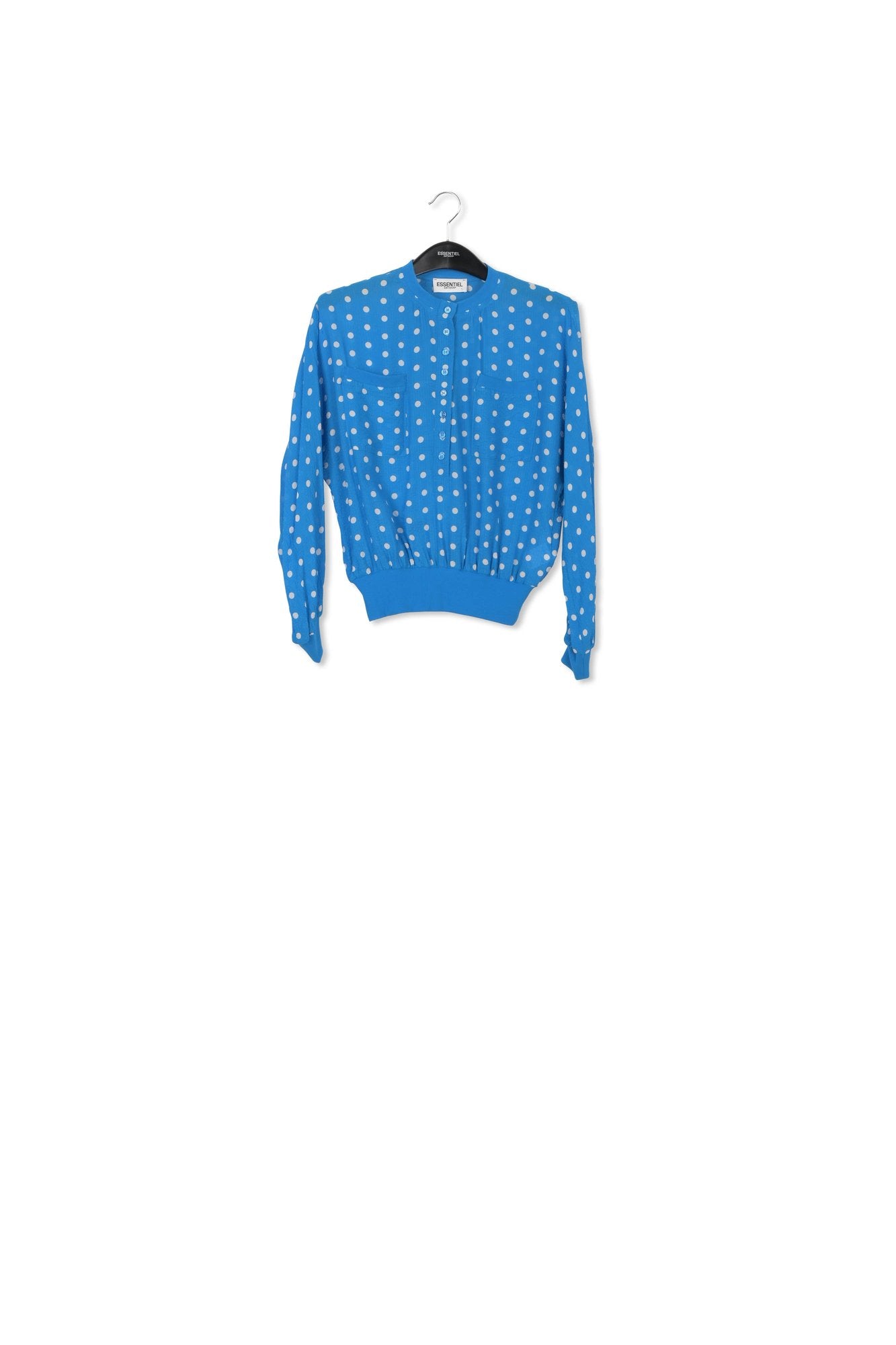 Blue and white polka-dot loose-fit top RE—SSENTIEL | Essentiel second hand