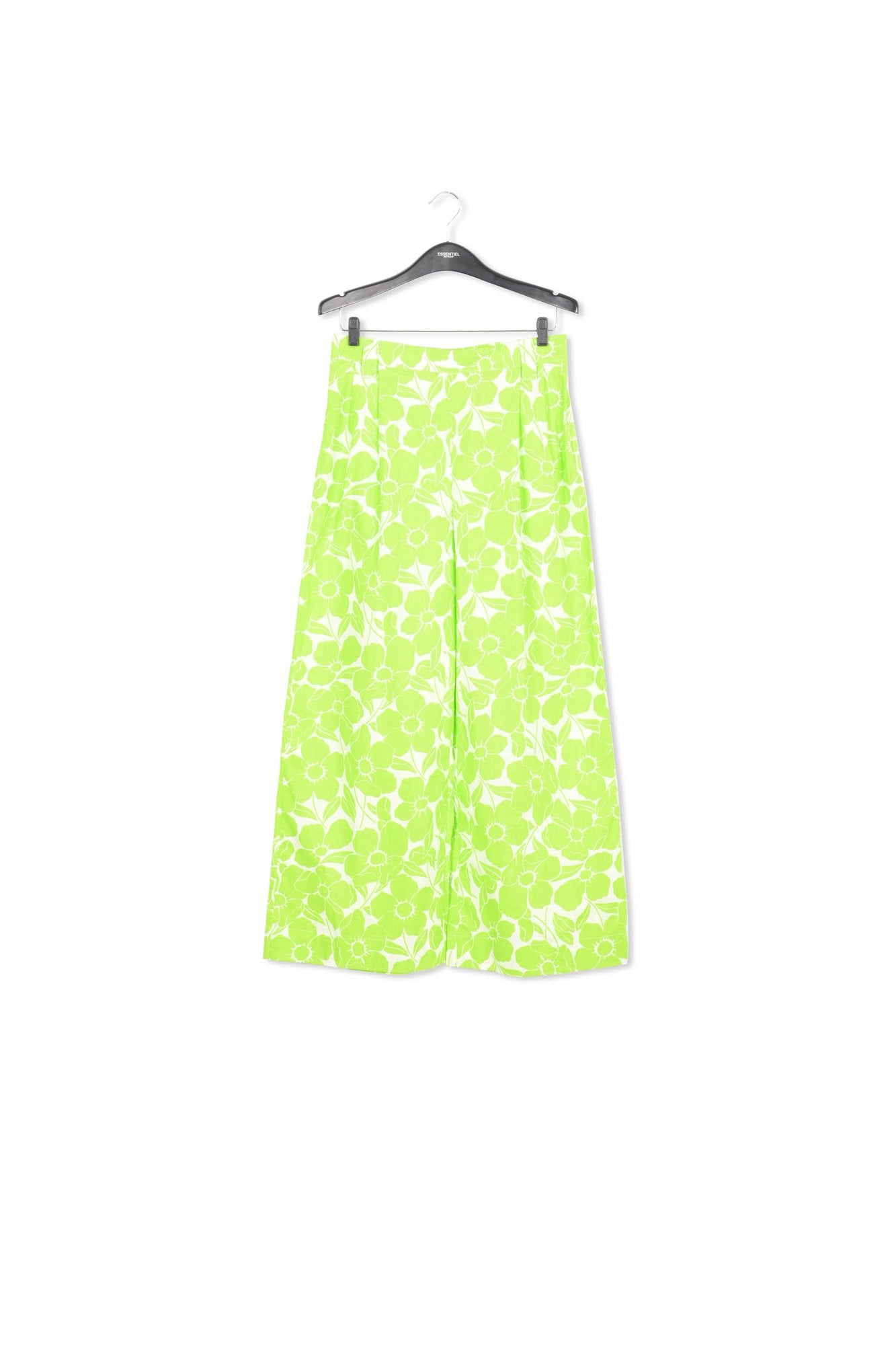 Off-white cotton wide-leg pants with floral print RE—SSENTIEL | Essentiel second hand