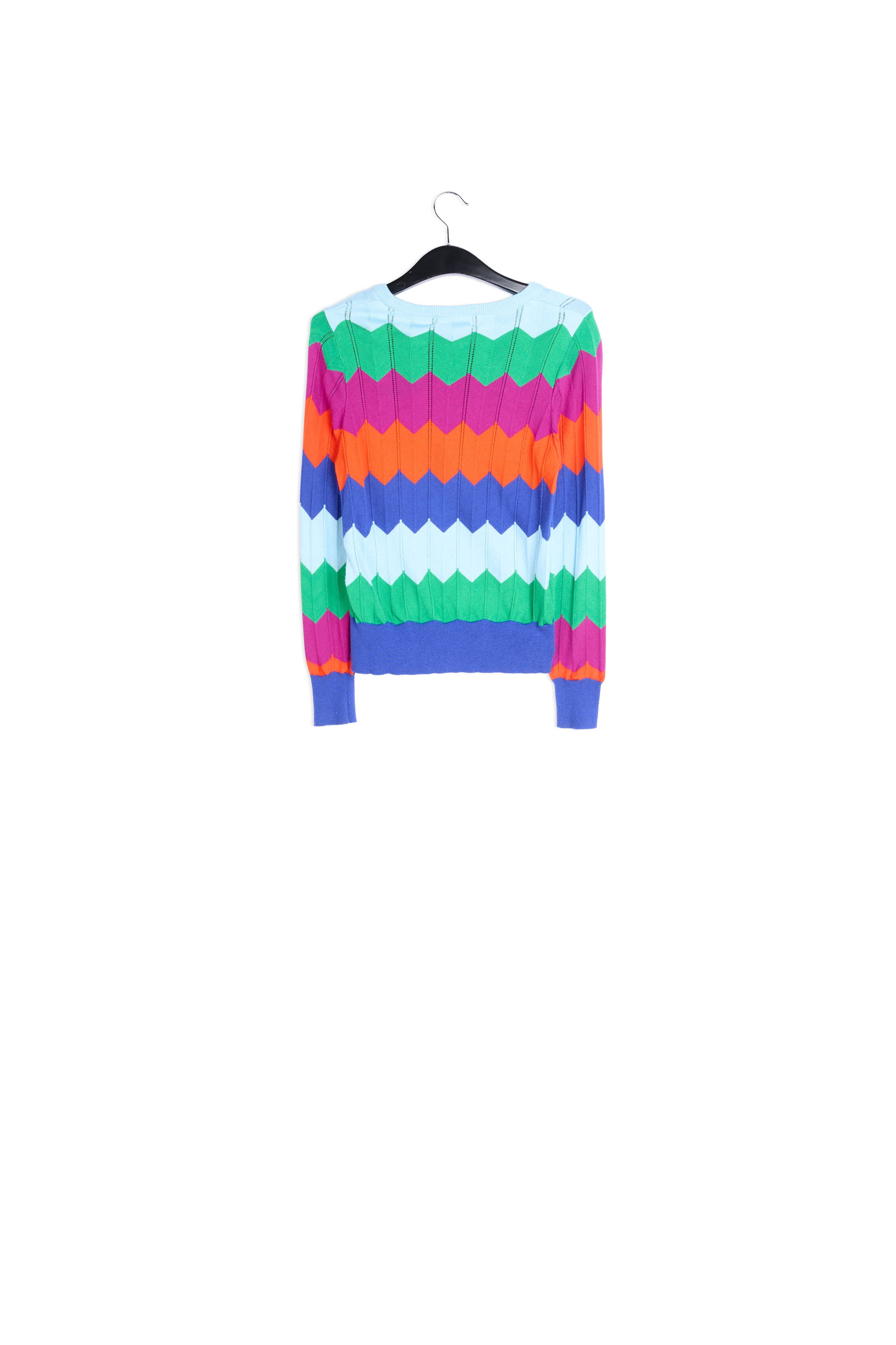 Bright multicolored zigzag pattern knitted jumper RE—SSENTIEL | Essentiel second hand