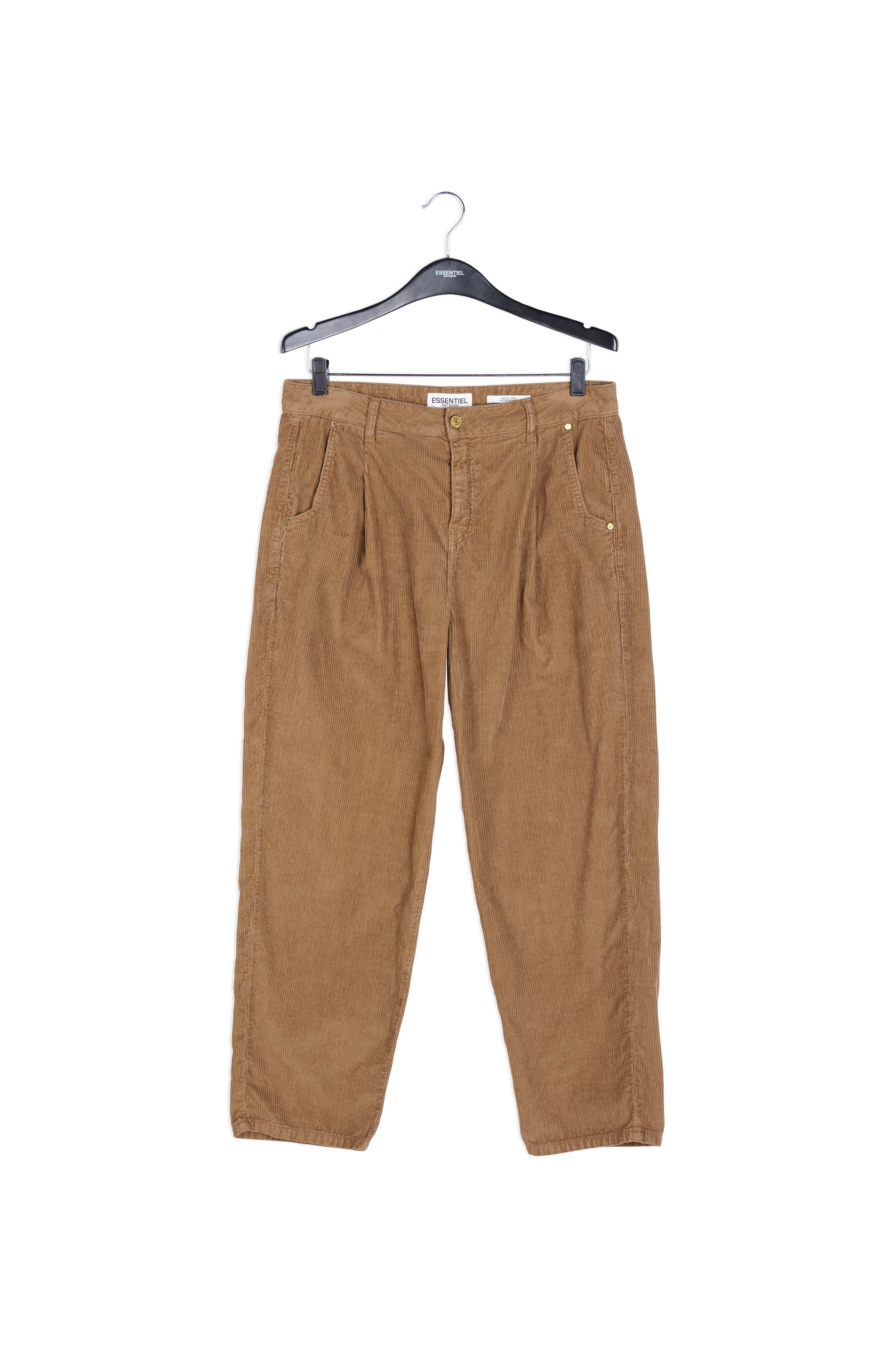 Camel-coloured cotton-corduroy trousers RE—SSENTIEL | Essentiel second hand