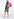 Green, red and purple watercolor-print mini dress Faume - seconde main