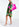 Groene, rode en paarse mini-jurk met aquarelprint Faume - seconde main