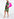 Green, red and purple watercolor-print mini dress Faume - seconde main