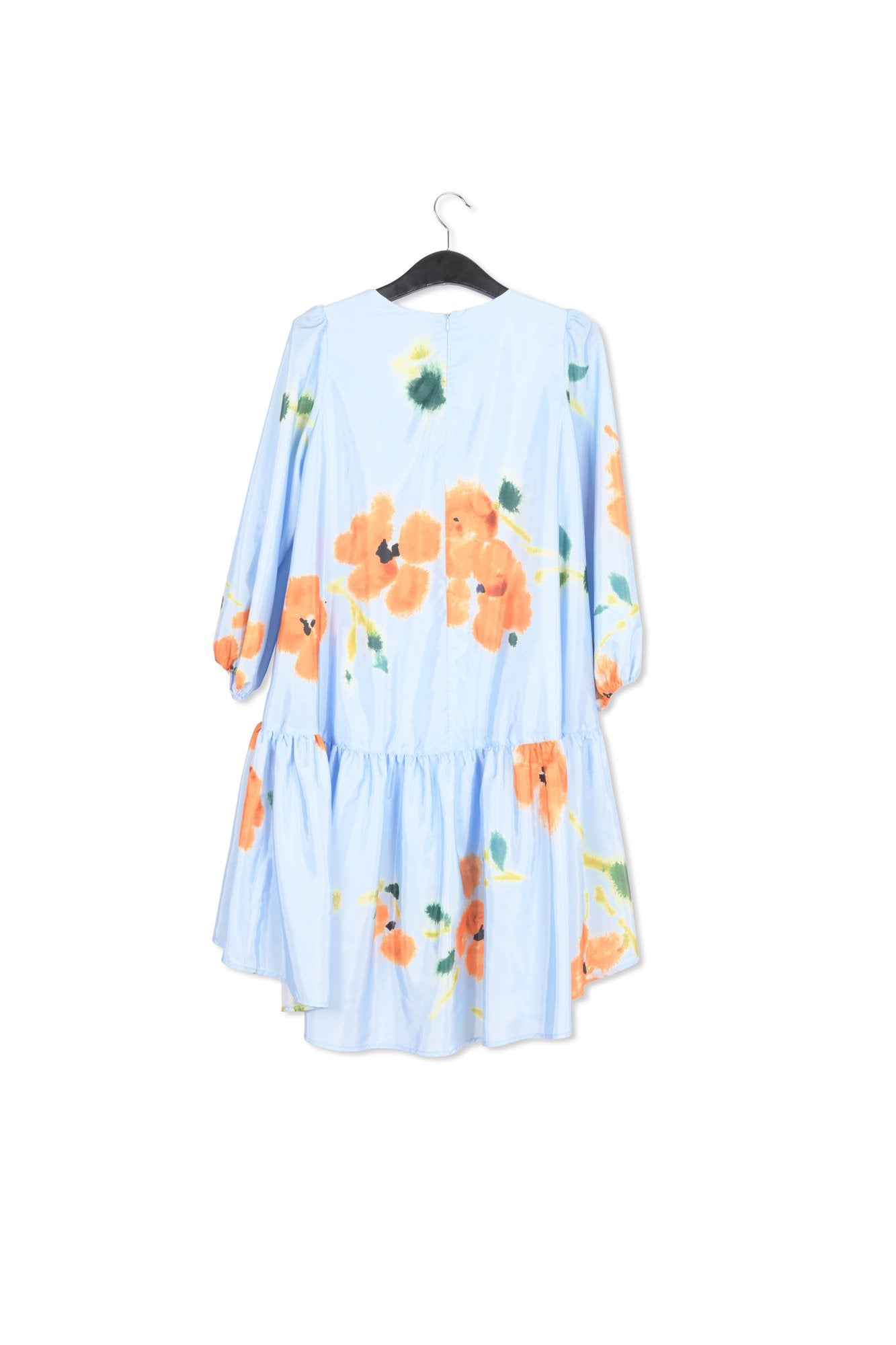 Blue floral print oversized mini dress RE—SSENTIEL | Essentiel second hand
