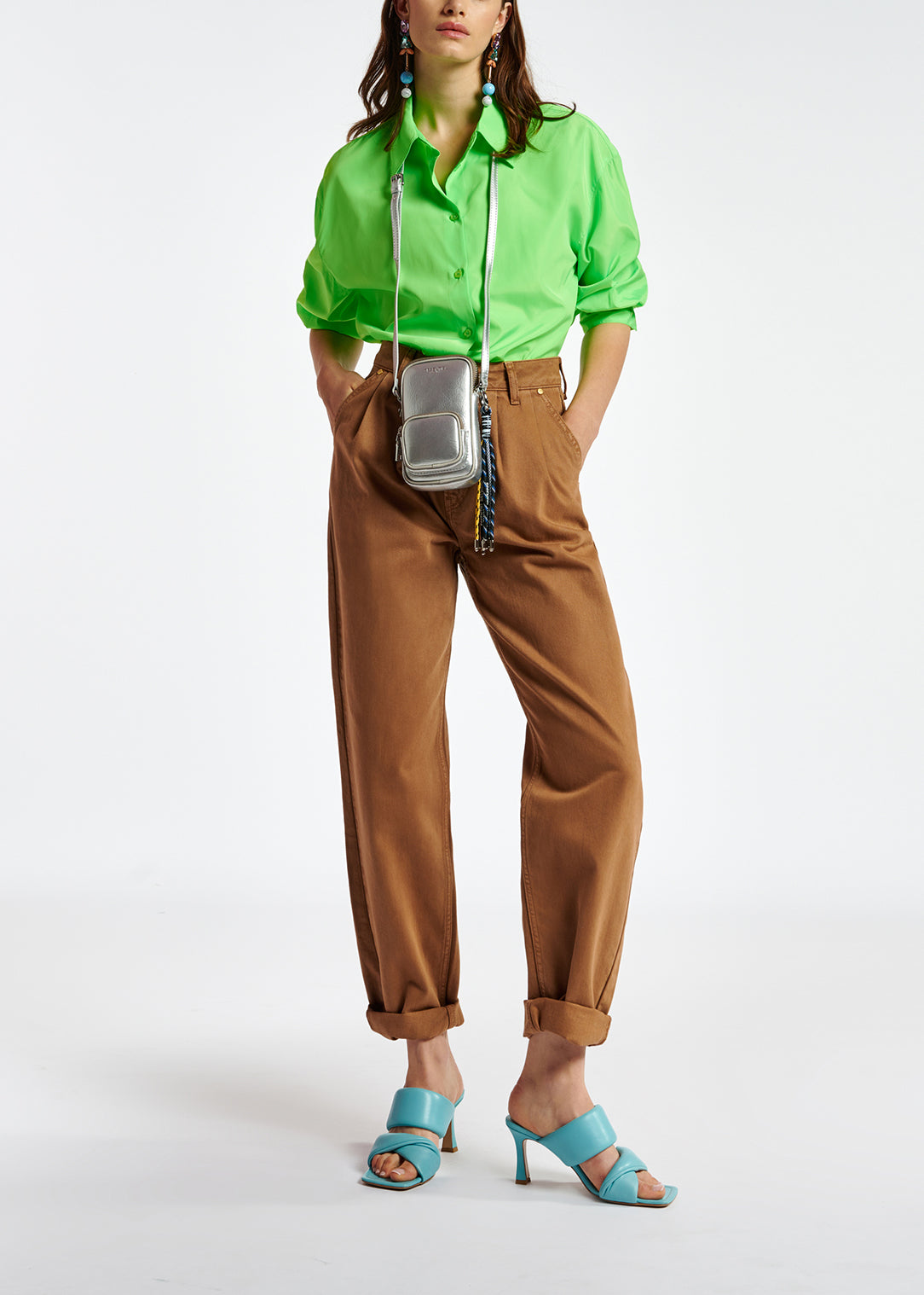 Neon green loose-fit shirt RE—SSENTIEL | Essentiel second hand
