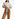 Light blue puffed sleeve knitted top with check motif Faume - seconde main