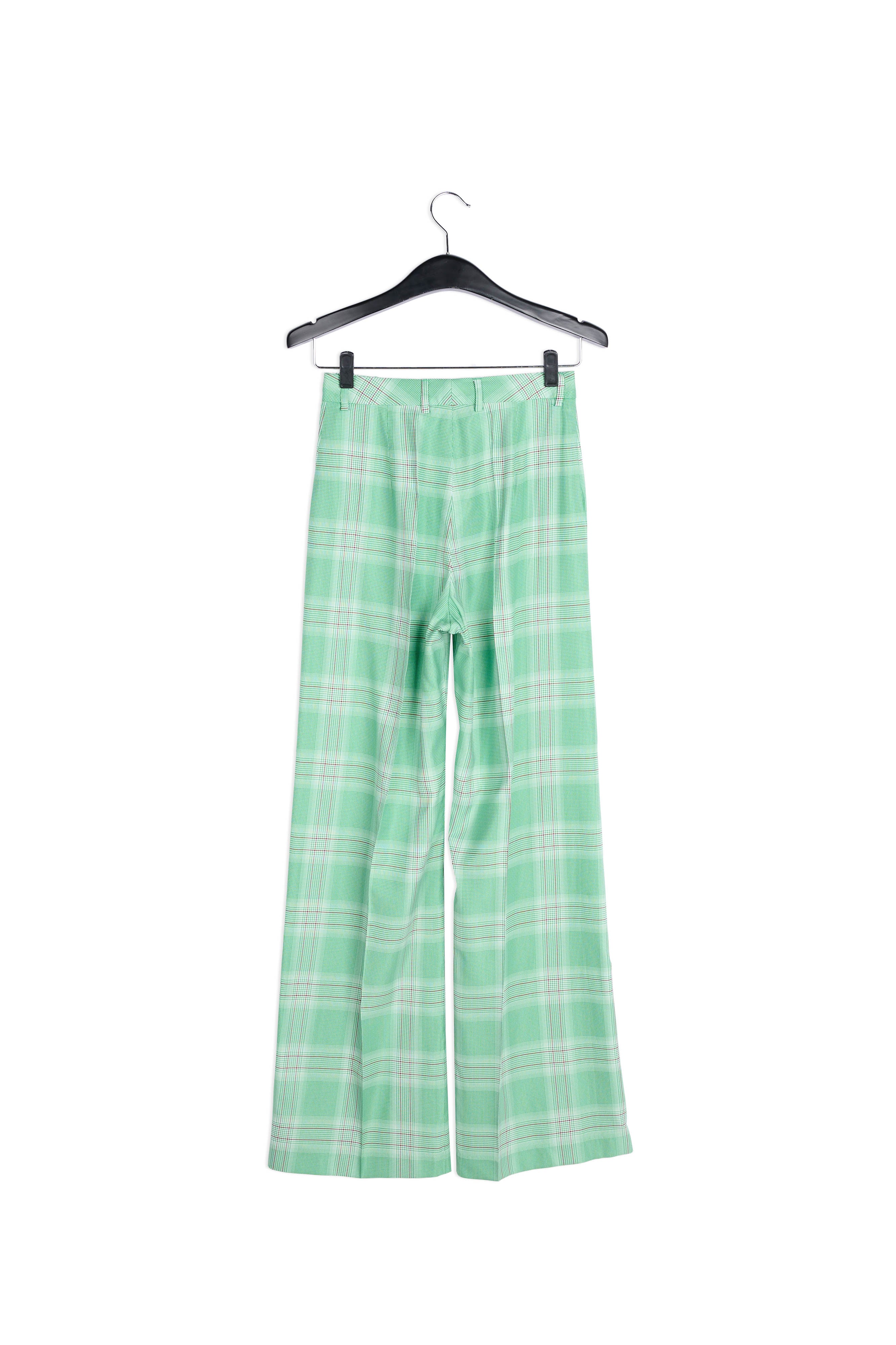 Green plaid wide-leg pants RE—SSENTIEL | Essentiel second hand