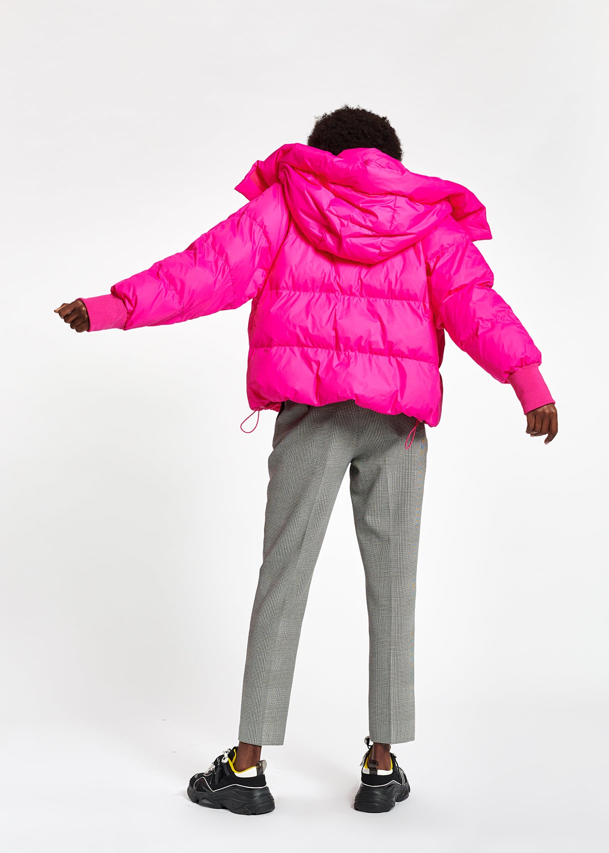 Fuchsia boxy puffer jacket RE—SSENTIEL | Essentiel second hand
