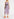 Lilac ruffled plissé dress with black canvas belt Faume - seconde main