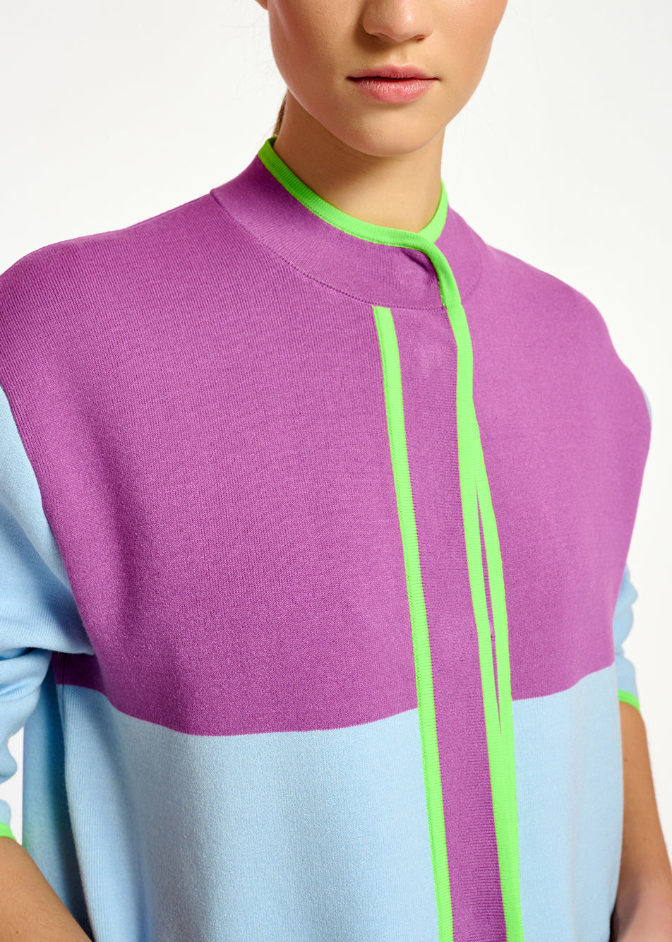 Manteau oversize en tricot bleu clair RE—SSENTIEL | Essentiel second hand