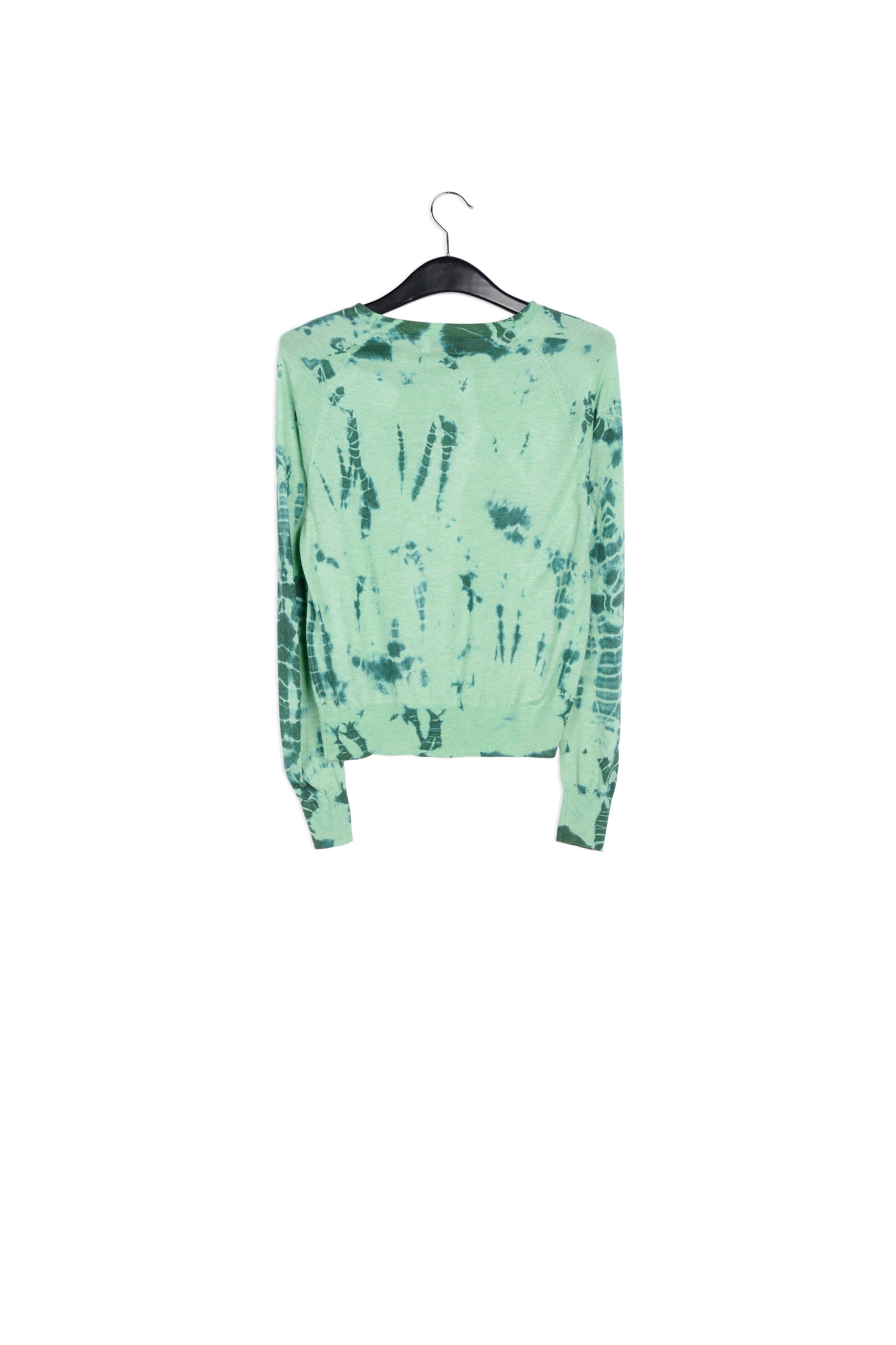 Mint green and dark green tie-dye sweater RE—SSENTIEL | Essentiel second hand
