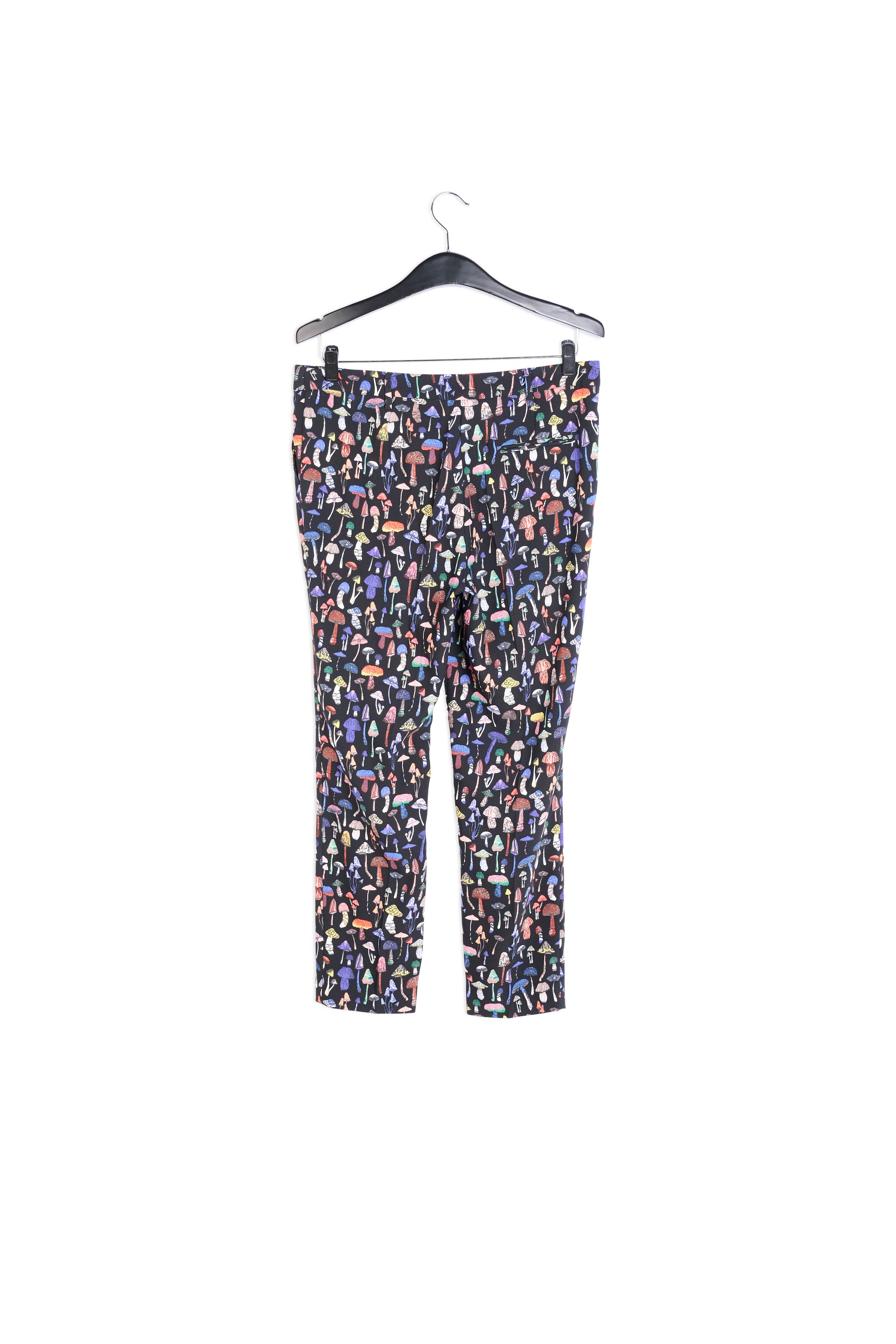 Pantalon noir à imprimé champignons  RE—SSENTIEL | Essentiel second hand