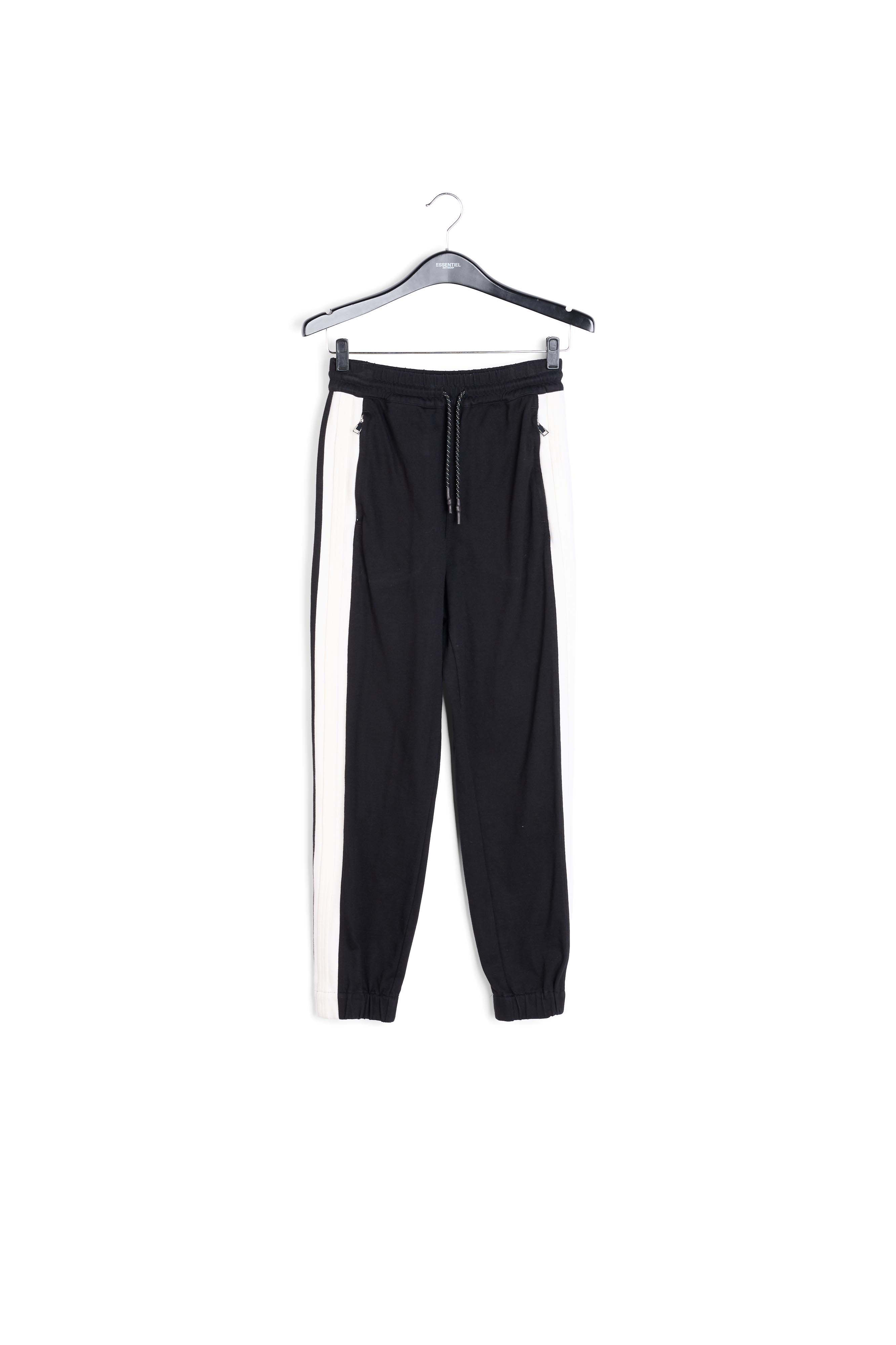 Pantalon de jogging noir avec bande côtelée RE—SSENTIEL | Essentiel second hand