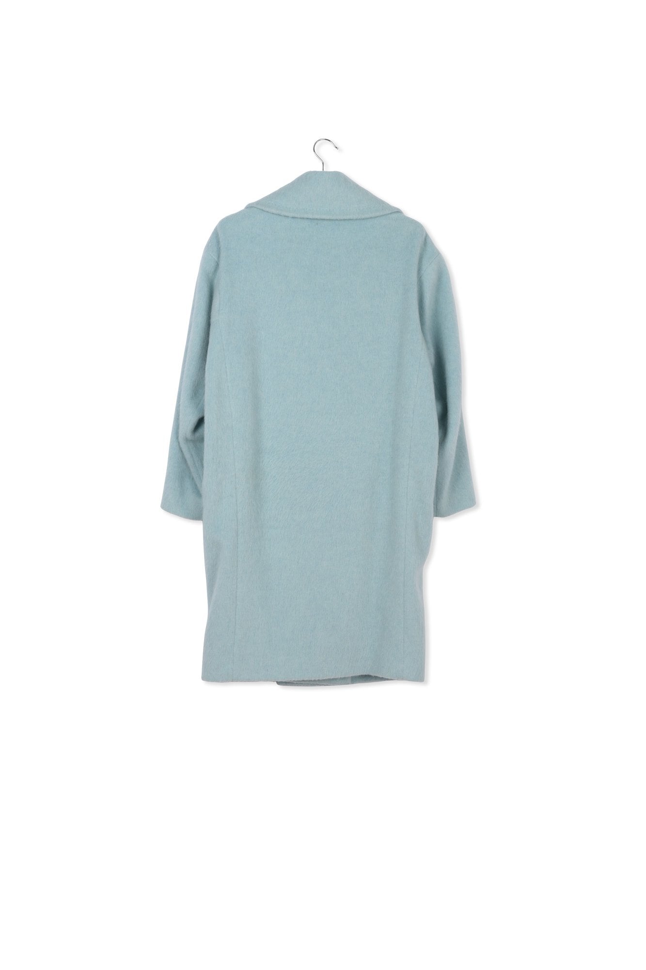Light blue oversized recycled wool blend coat RE—SSENTIEL | Essentiel second hand