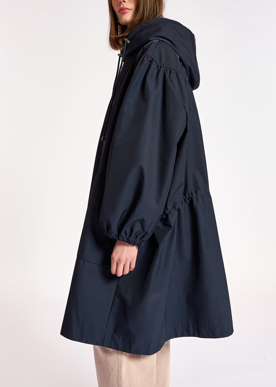 Dark blue hooded raincoat RE—SSENTIEL | Essentiel second hand