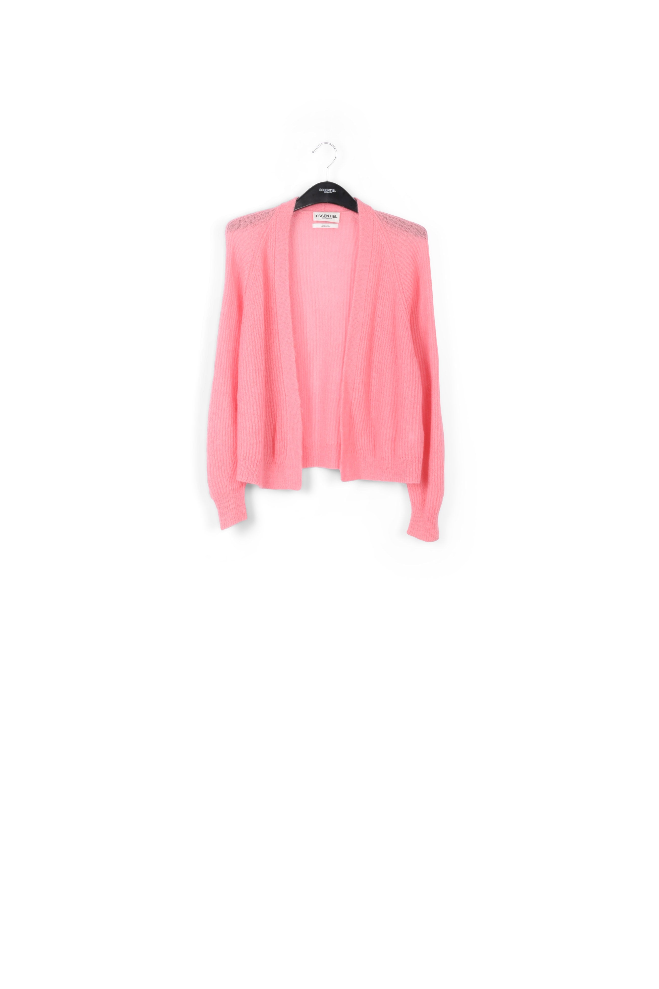 Cardigan rose côtelé en mohair mélangé RE—SSENTIEL | Essentiel second hand