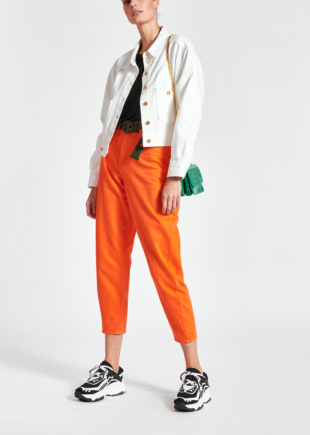 Oranje wijde jeans met hoge taille RE—SSENTIEL | Essentiel second hand