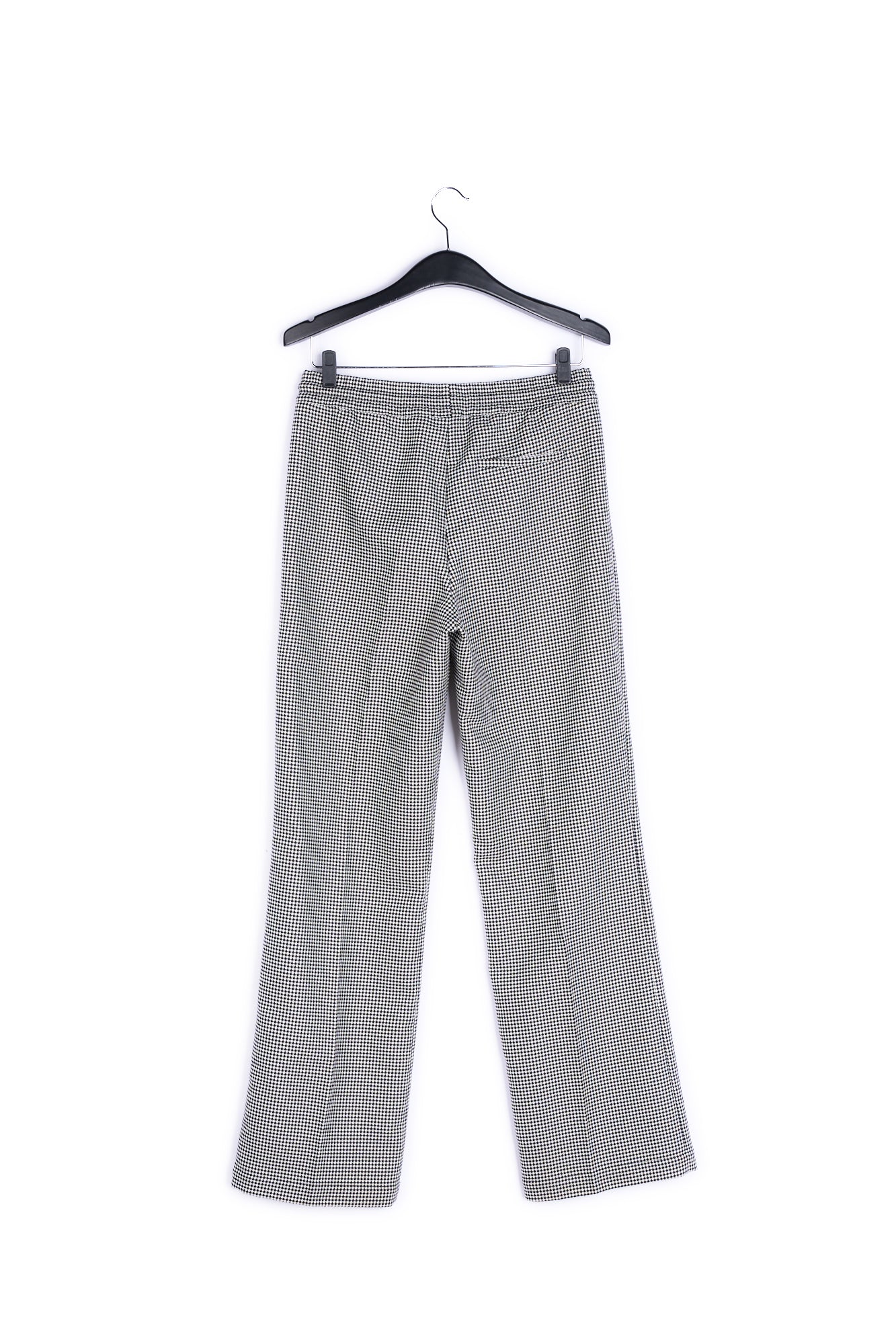 Black and off-white houndstooth pants with drawstring RE—SSENTIEL | Essentiel second hand