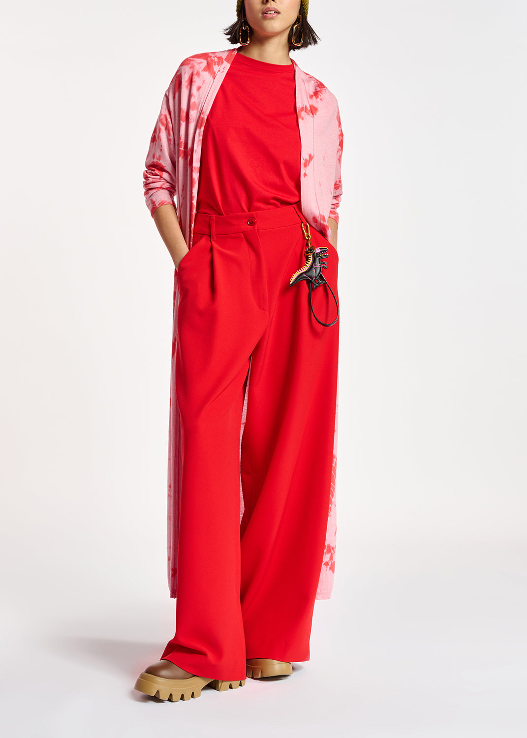 Long cardigan tie-dye rose et rouge RE—SSENTIEL | Essentiel second hand