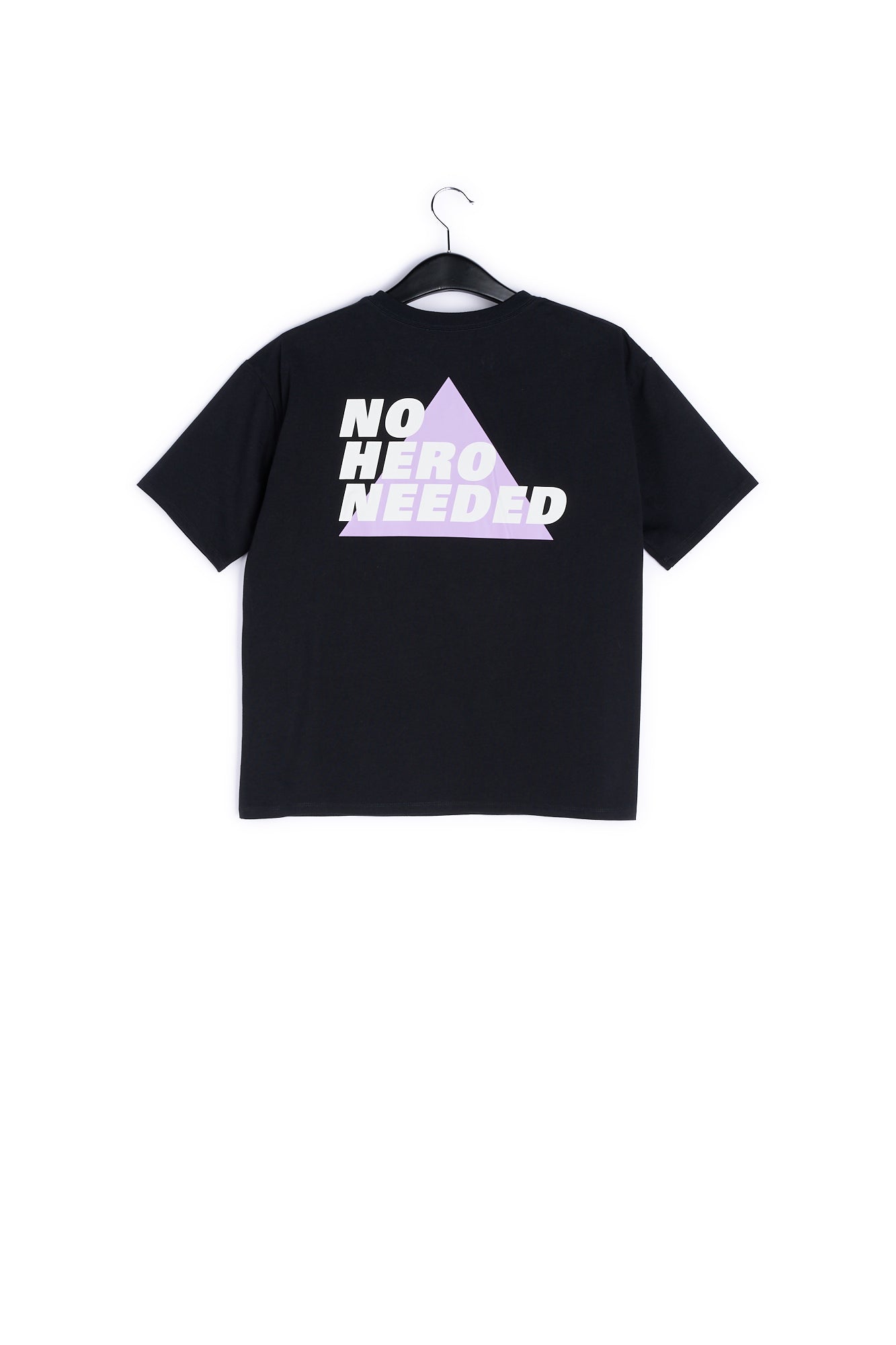 Black cotton 'No hero needed' T-shirt RE—SSENTIEL | Essentiel second hand