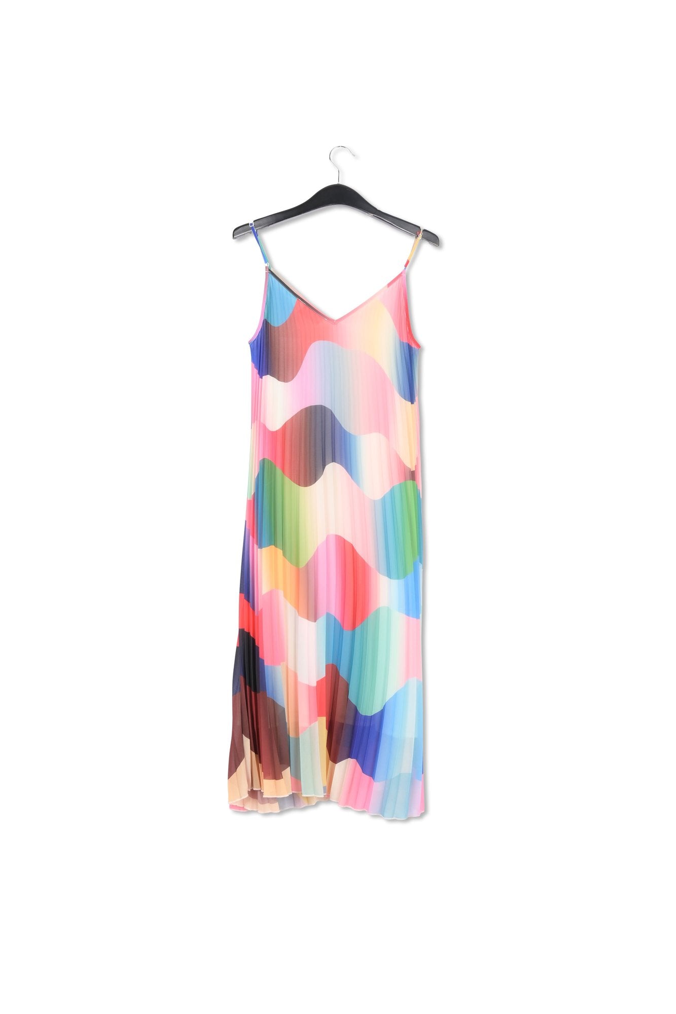 Multicolor graphic print plissé slip dress RE—SSENTIEL | Essentiel second hand