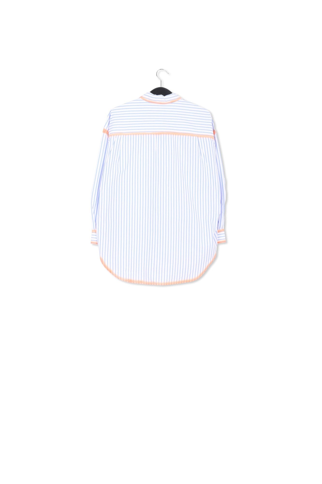 Chemise à  rayures blanches et bleues à  traits orange RE—SSENTIEL | Essentiel second hand