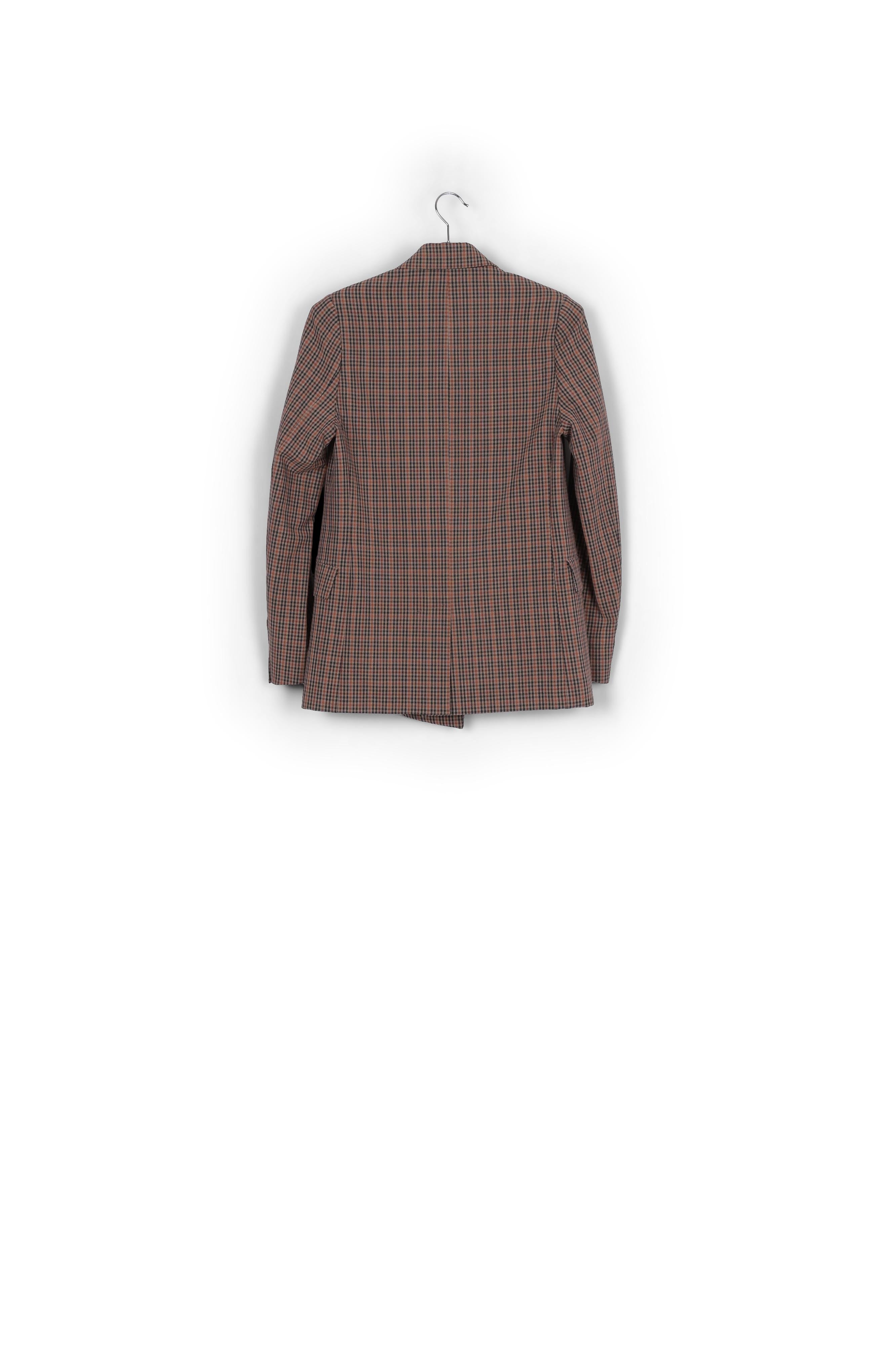 Veste à carreaux beige, bleus et rouges RE—SSENTIEL | Essentiel second hand