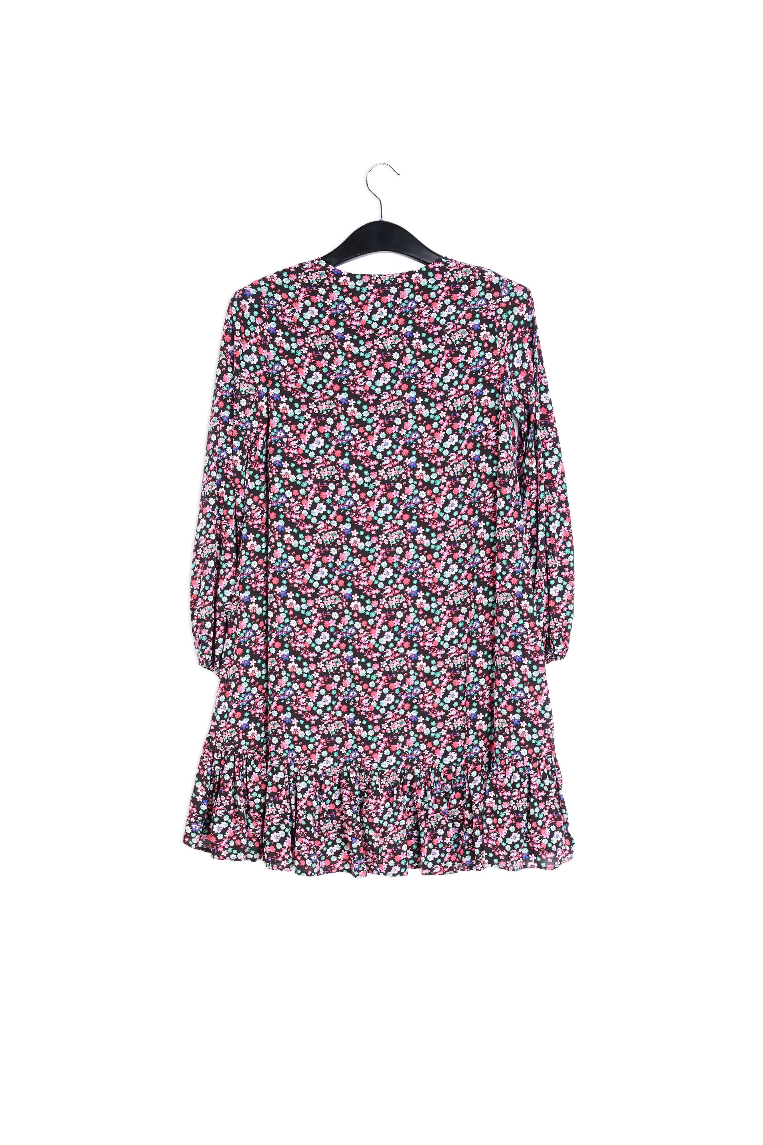 Mini robe noire à imprimé floral RE—SSENTIEL | Essentiel second hand