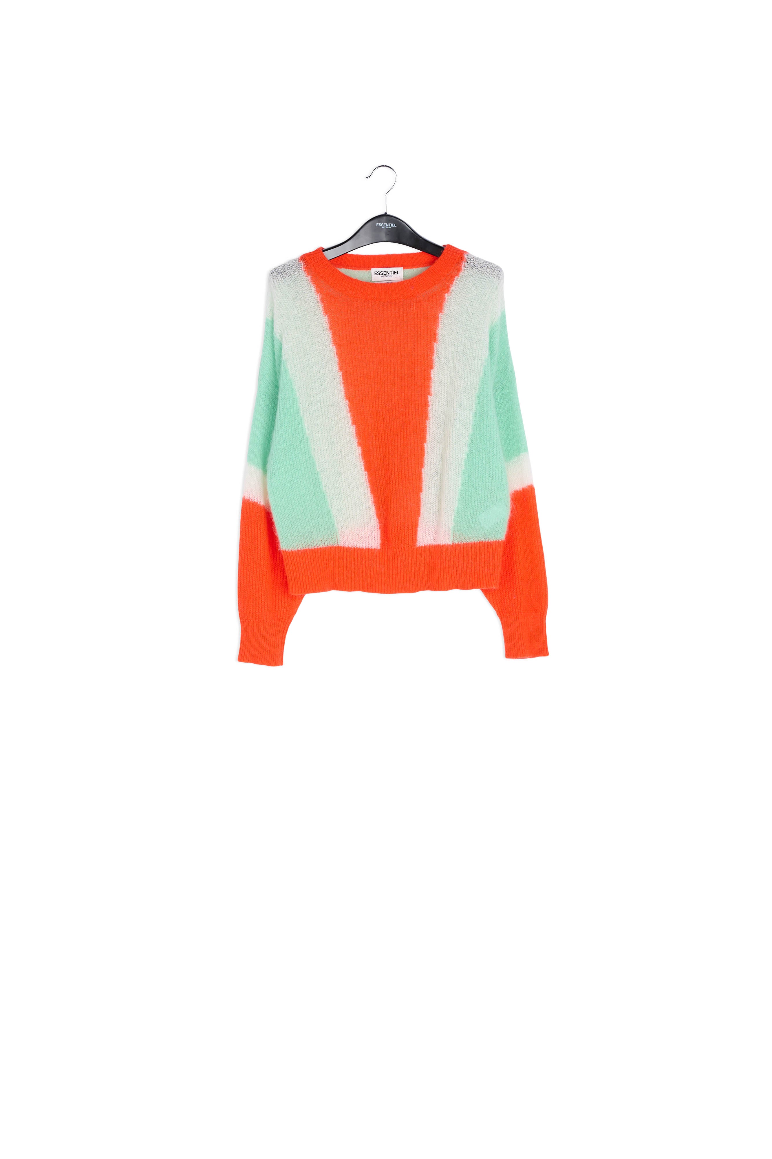 Orange, off-white and mint green mohair-blend sweater RE—SSENTIEL | Essentiel second hand