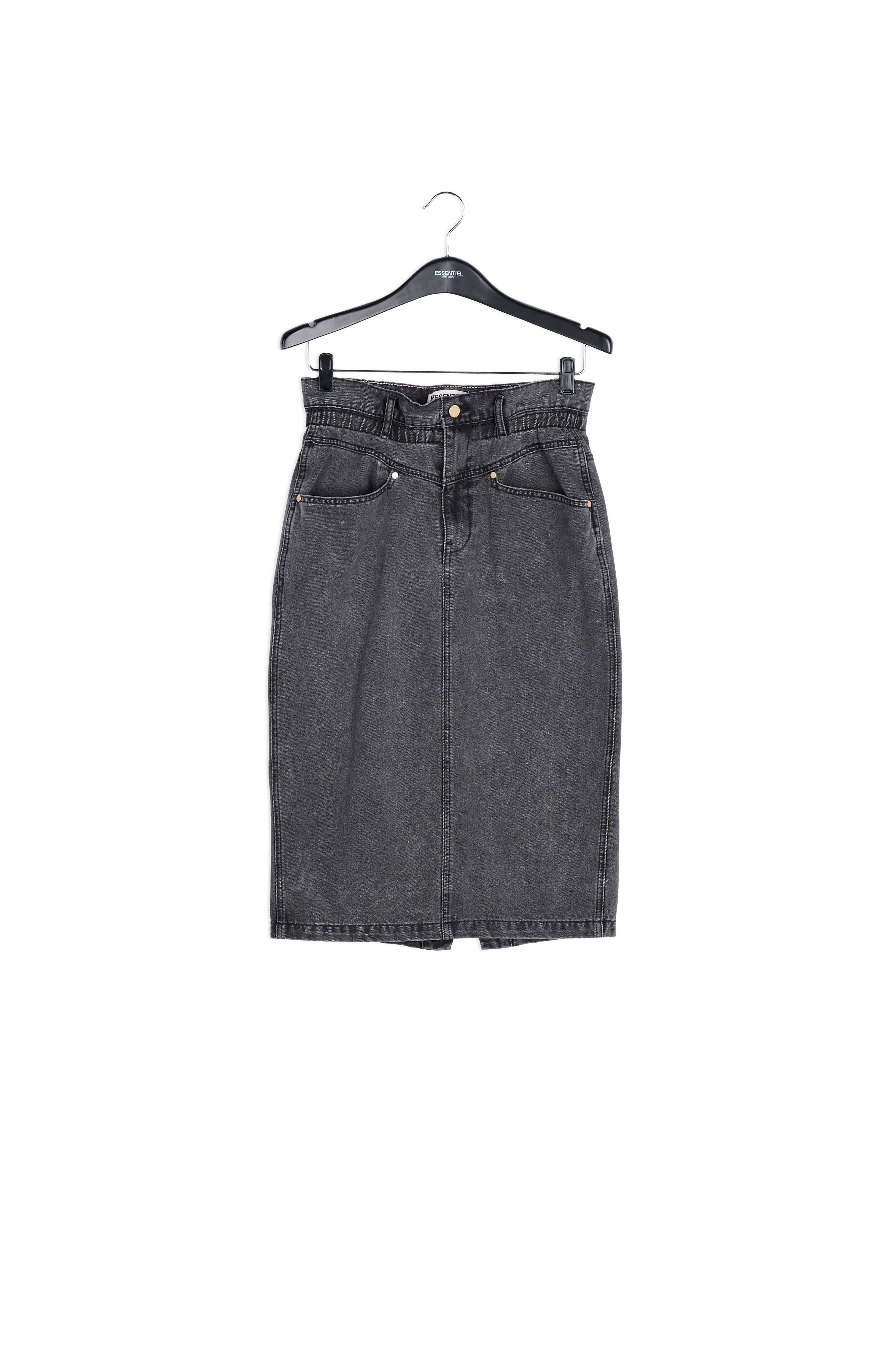 Dark grey denim pencil skirt RE—SSENTIEL | Essentiel second hand