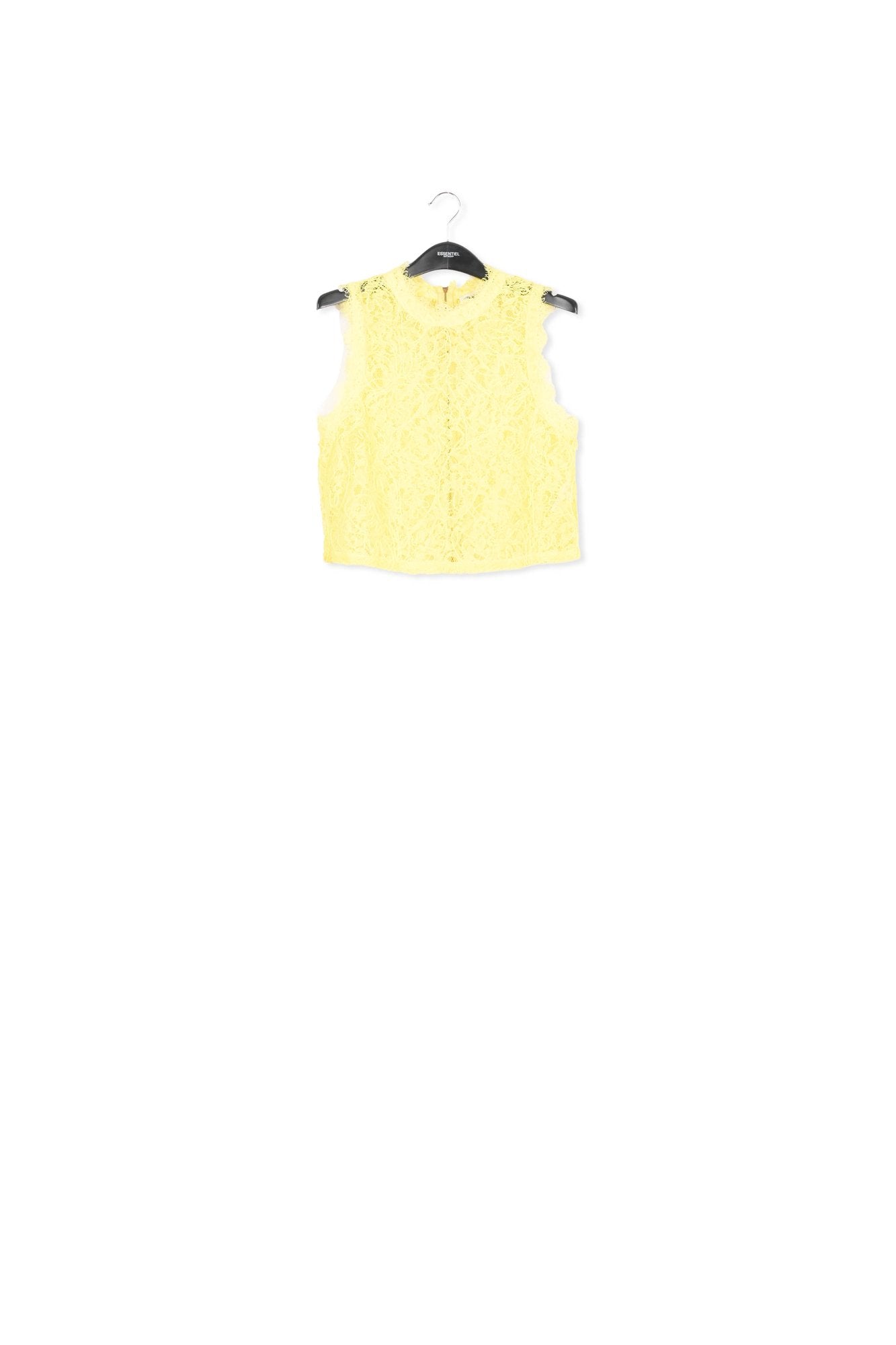 Yellow embroidered lace top RE—SSENTIEL | Essentiel second hand