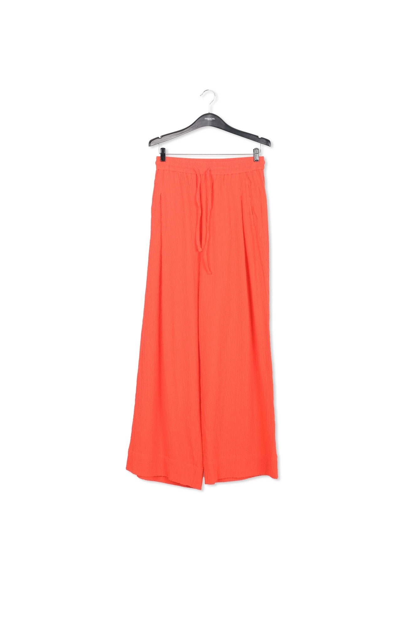 Red wide-leg seersucker pants RE—SSENTIEL | Essentiel second hand