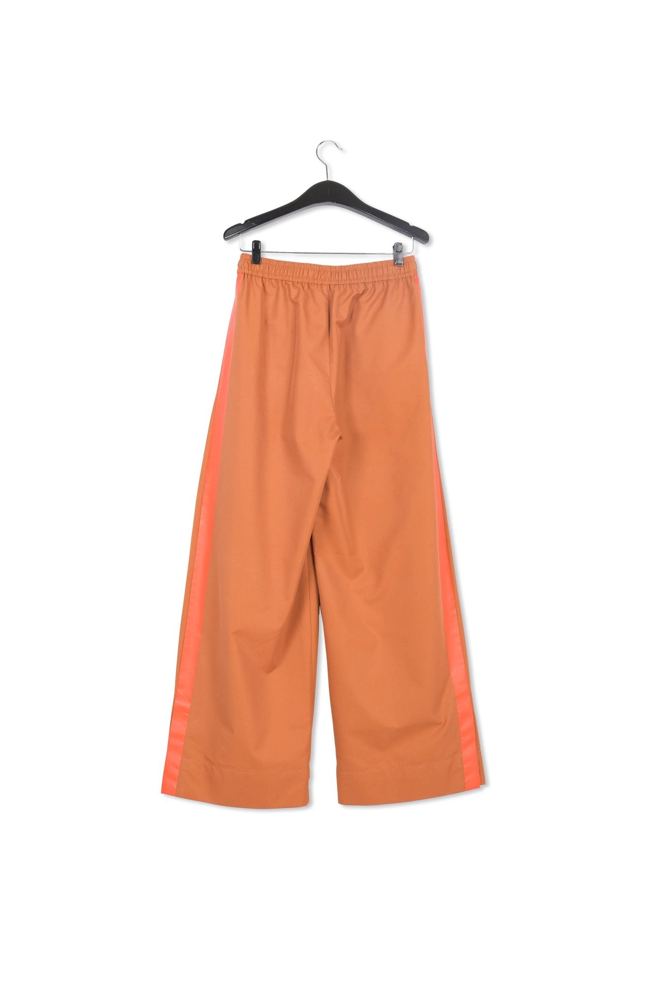Bronze wide-leg pants with orange stripes RE—SSENTIEL | Essentiel second hand