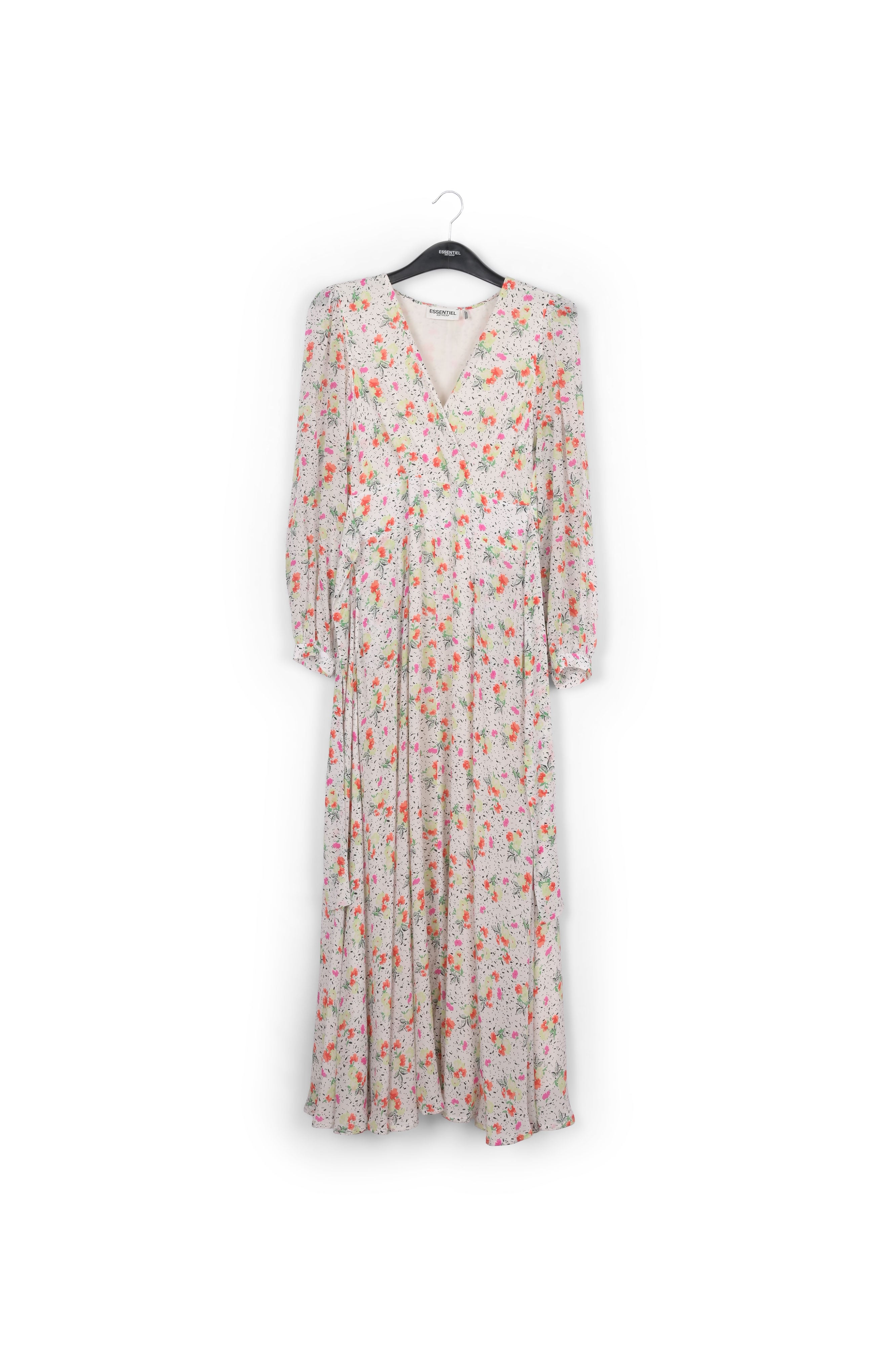 Robe maxi portefeuille blanc cassé à fleurs RE—SSENTIEL | Essentiel second hand