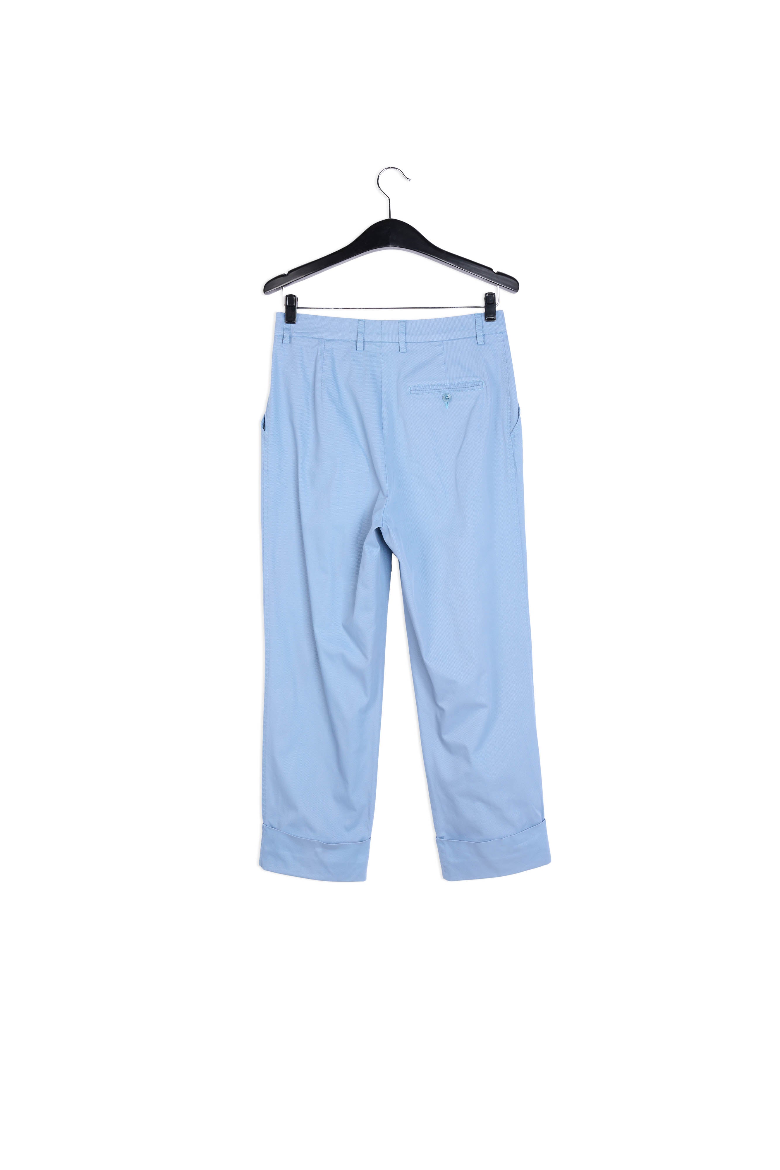 Lichtblauwe katoenmix broek met rechte pijpen RE—SSENTIEL | Essentiel second hand