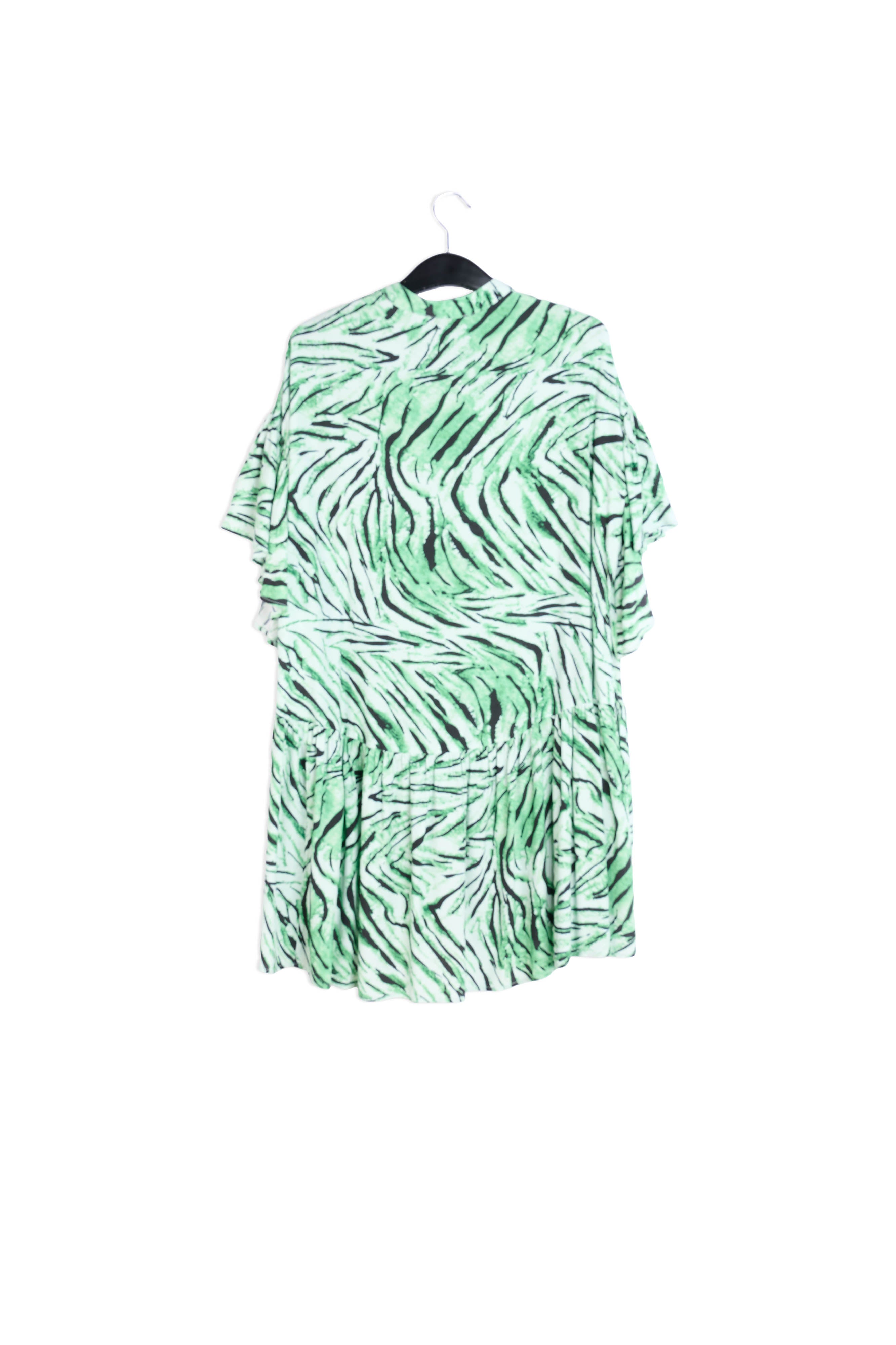 Mint green mini dress with tiger print RE—SSENTIEL | Essentiel second hand