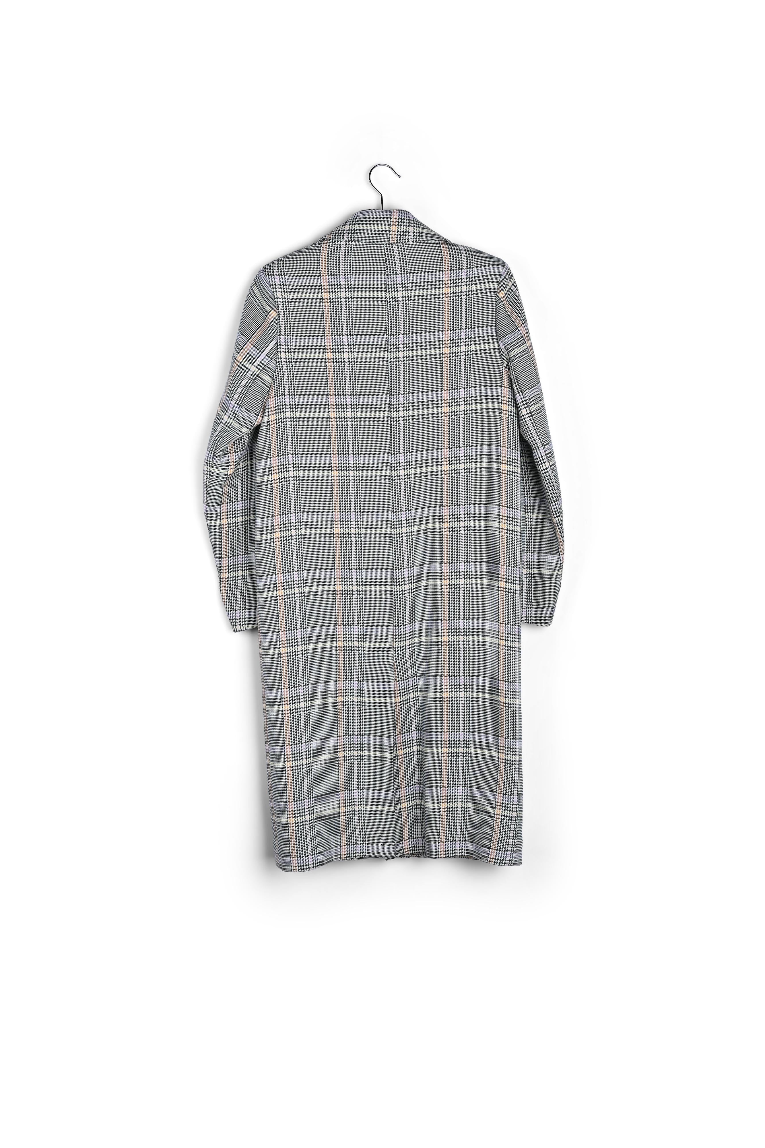 Dark green plaid double-breasted coat RE—SSENTIEL | Essentiel second hand