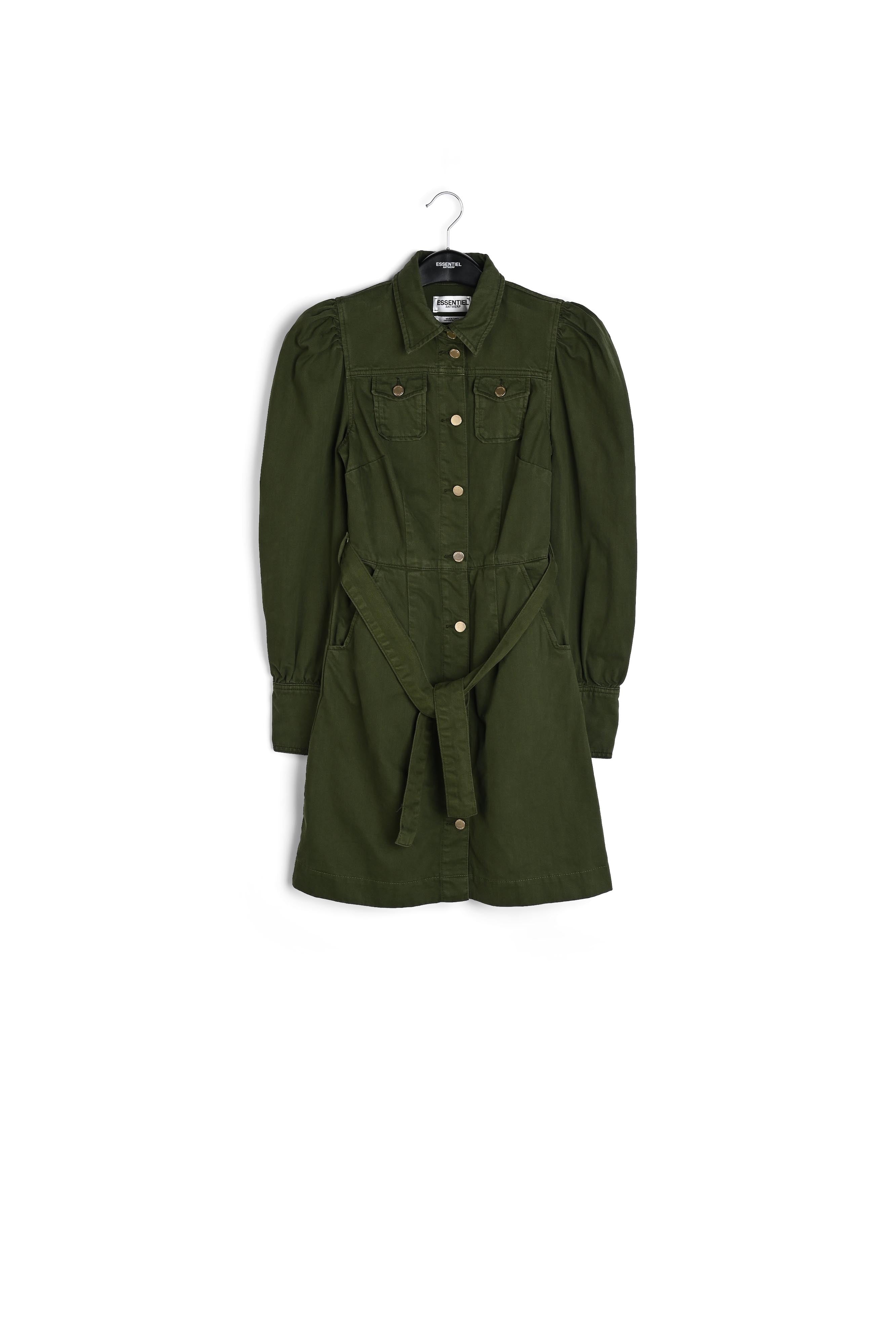 Pine green denim shirt dress RE—SSENTIEL | Essentiel second hand