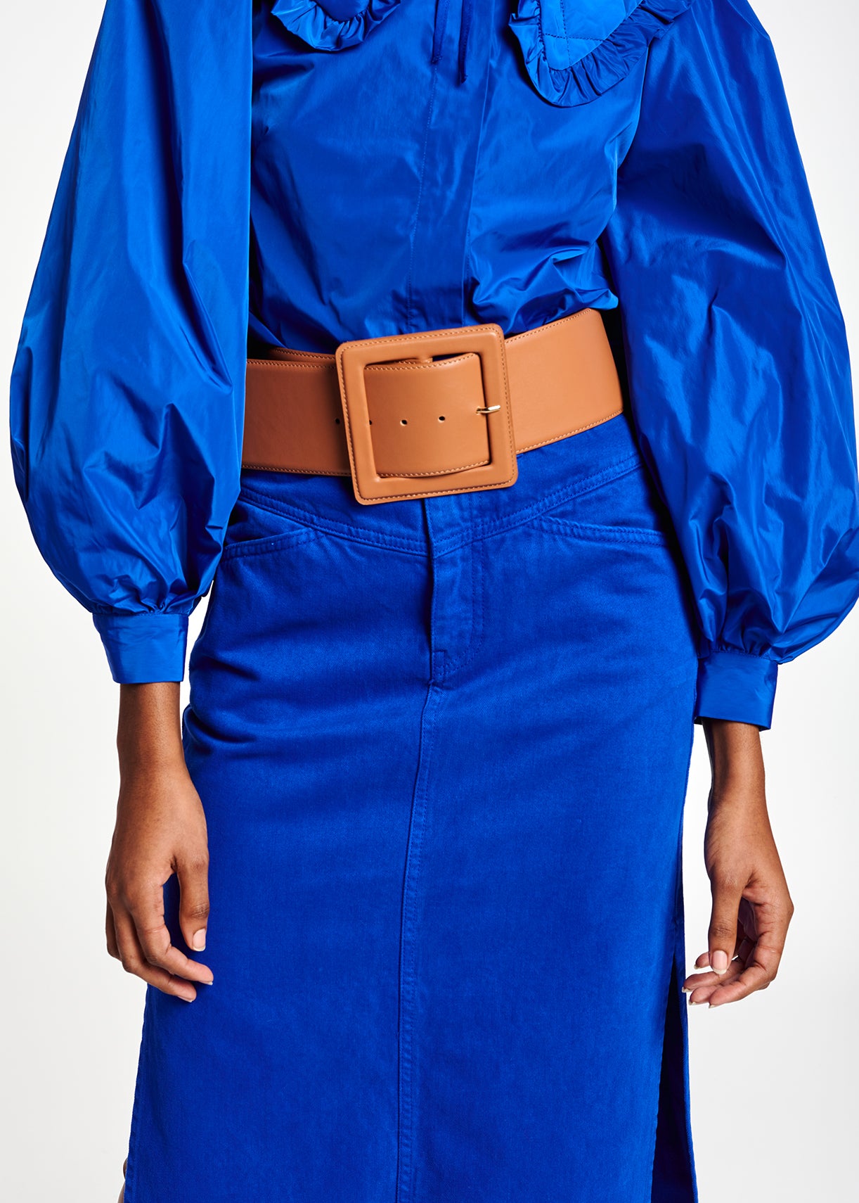 Blue high-waisted pencil skirt RE—SSENTIEL | Essentiel second hand