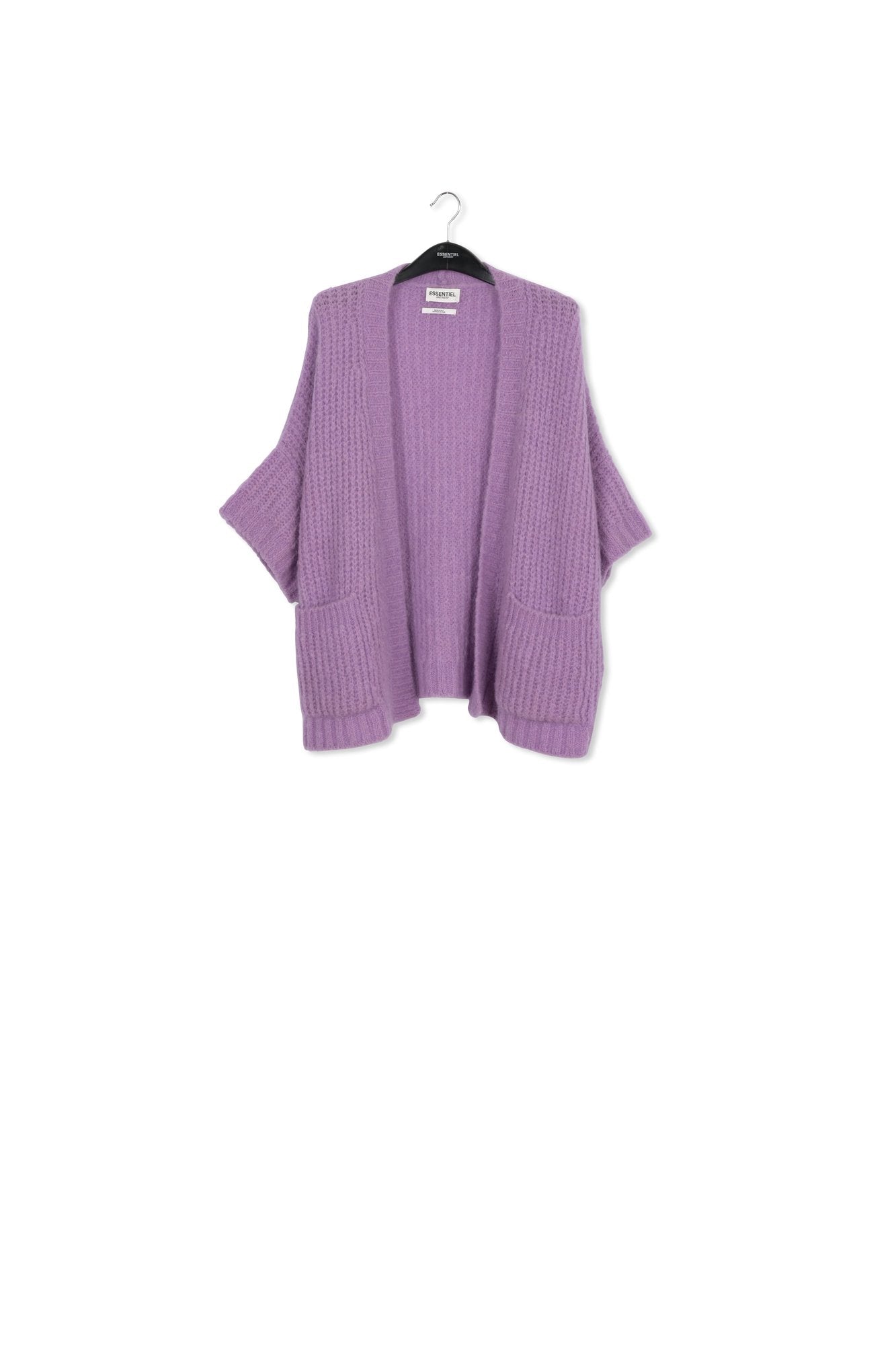 Cardigan mauve à coupe boxy RE—SSENTIEL | Essentiel second hand