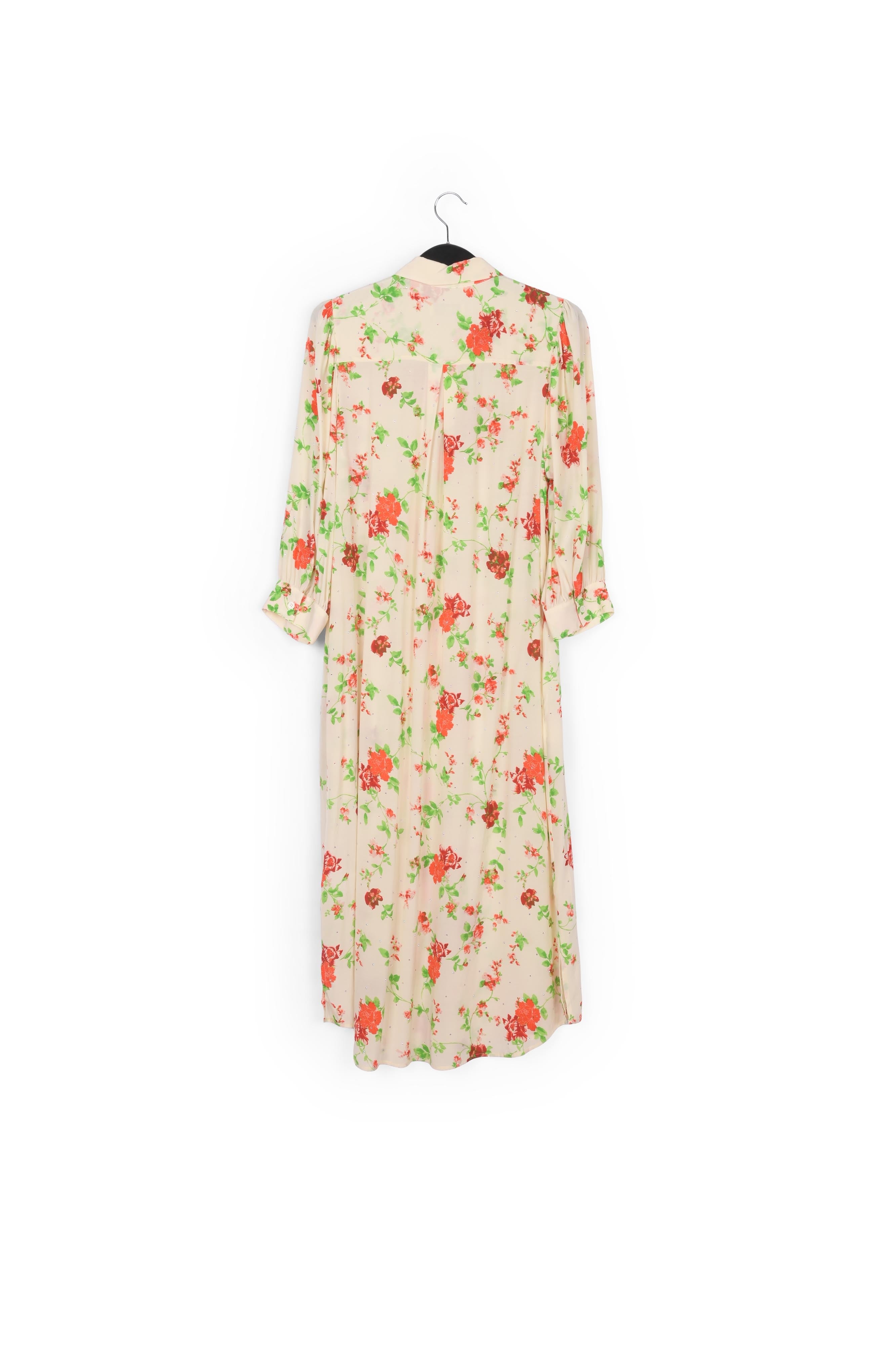 Robe chemise blanc cassé à imprimé fleuri RE—SSENTIEL | Essentiel second hand