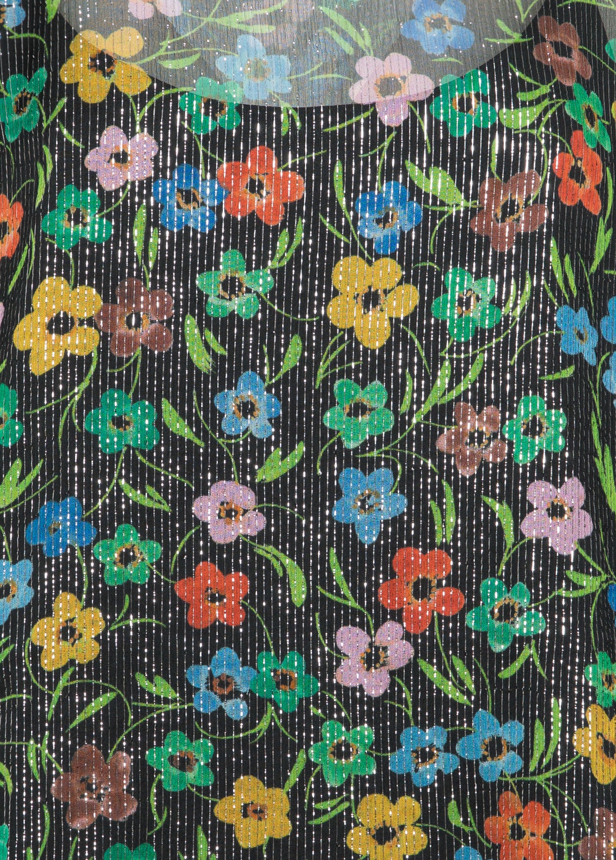 Black floral print top with ruffled sleeves RE—SSENTIEL | Essentiel second hand