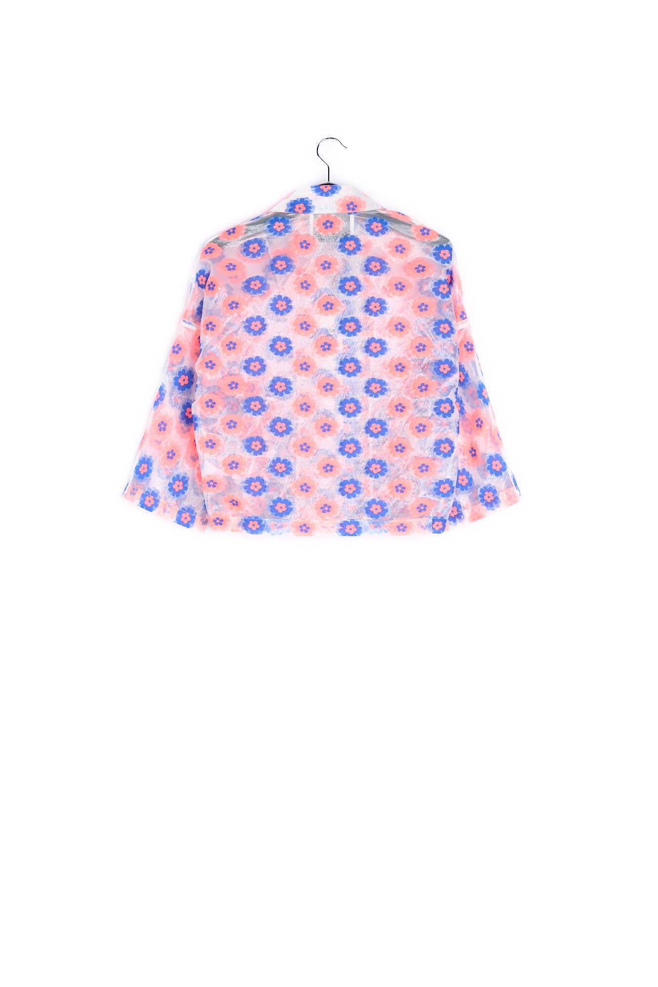 Neon pink and blue floral-print see-through jacket RE—SSENTIEL | Essentiel second hand