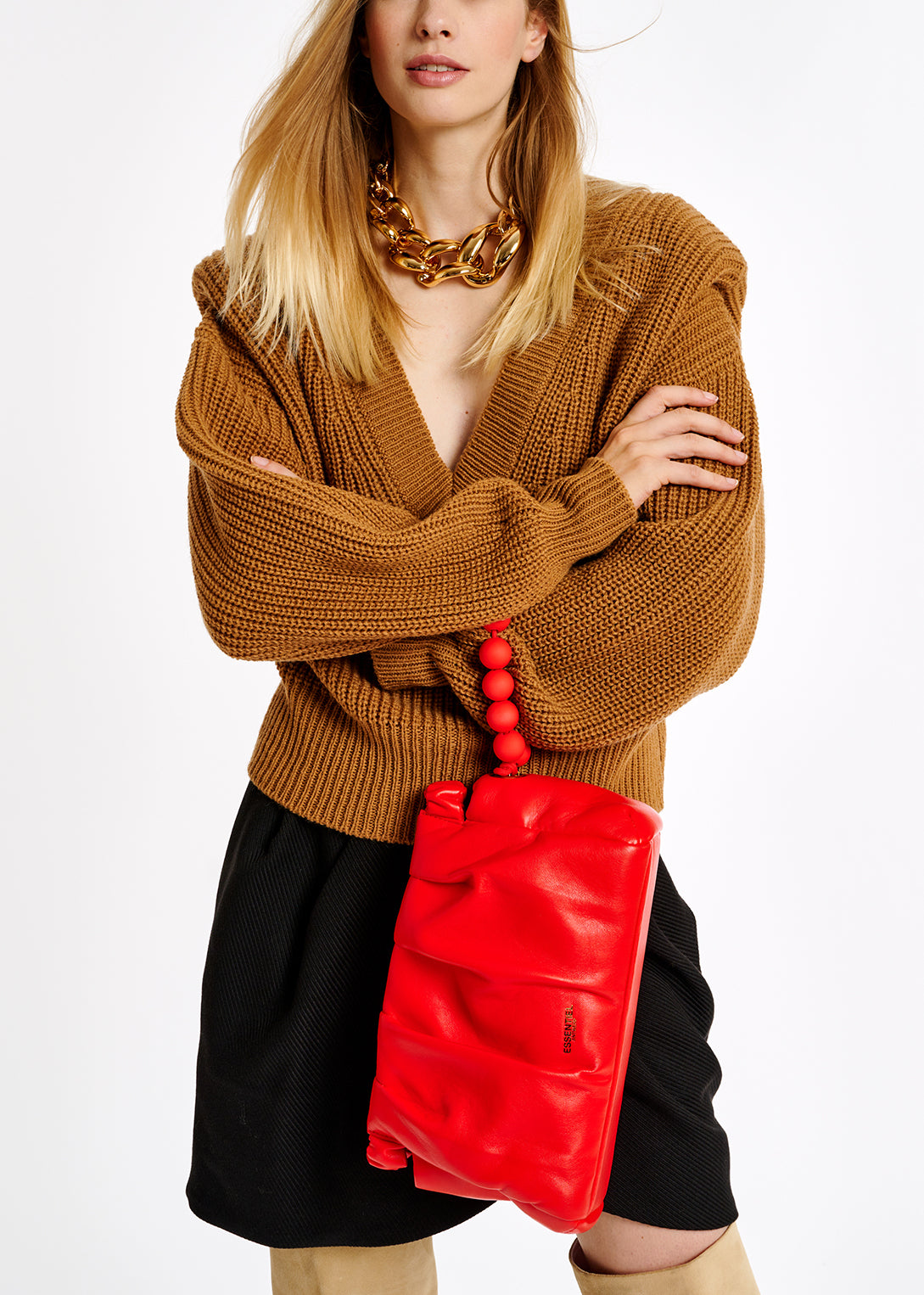 Pull camel à épaulettes RE—SSENTIEL | Essentiel second hand