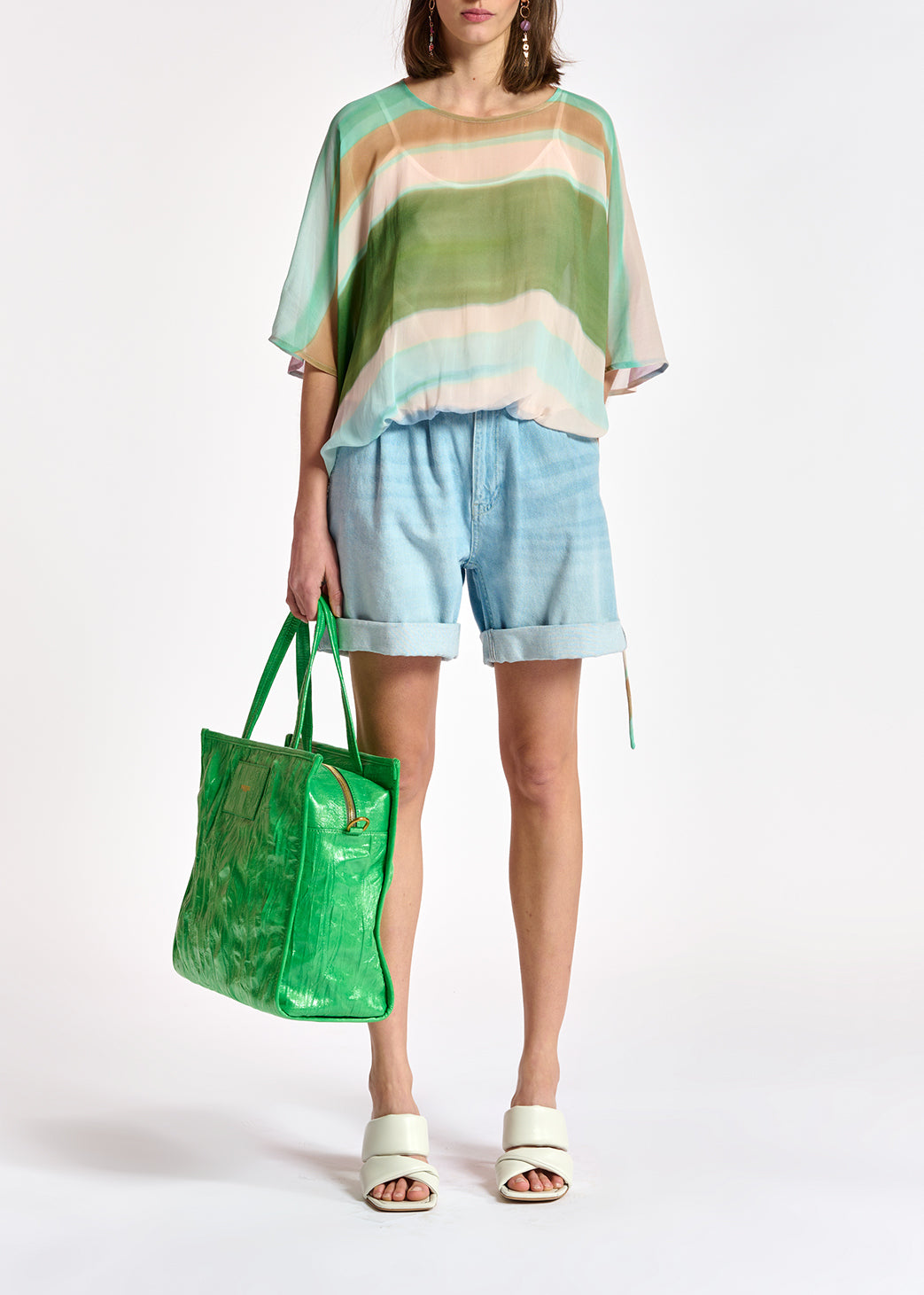 Multicolor voluminous sheer top RE—SSENTIEL | Essentiel second hand