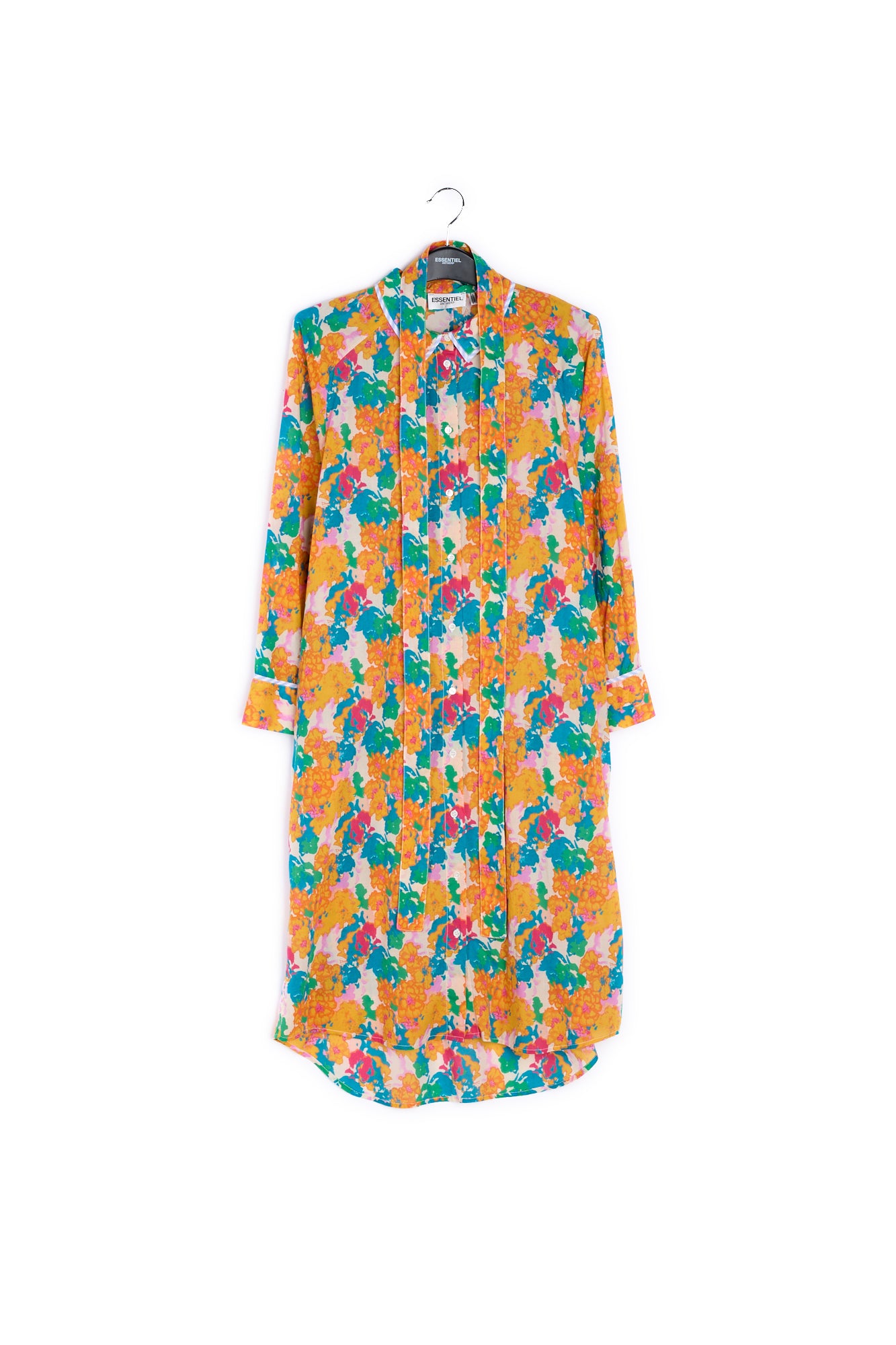 Multicoloured floral-print shirt dress RE—SSENTIEL | Essentiel second hand