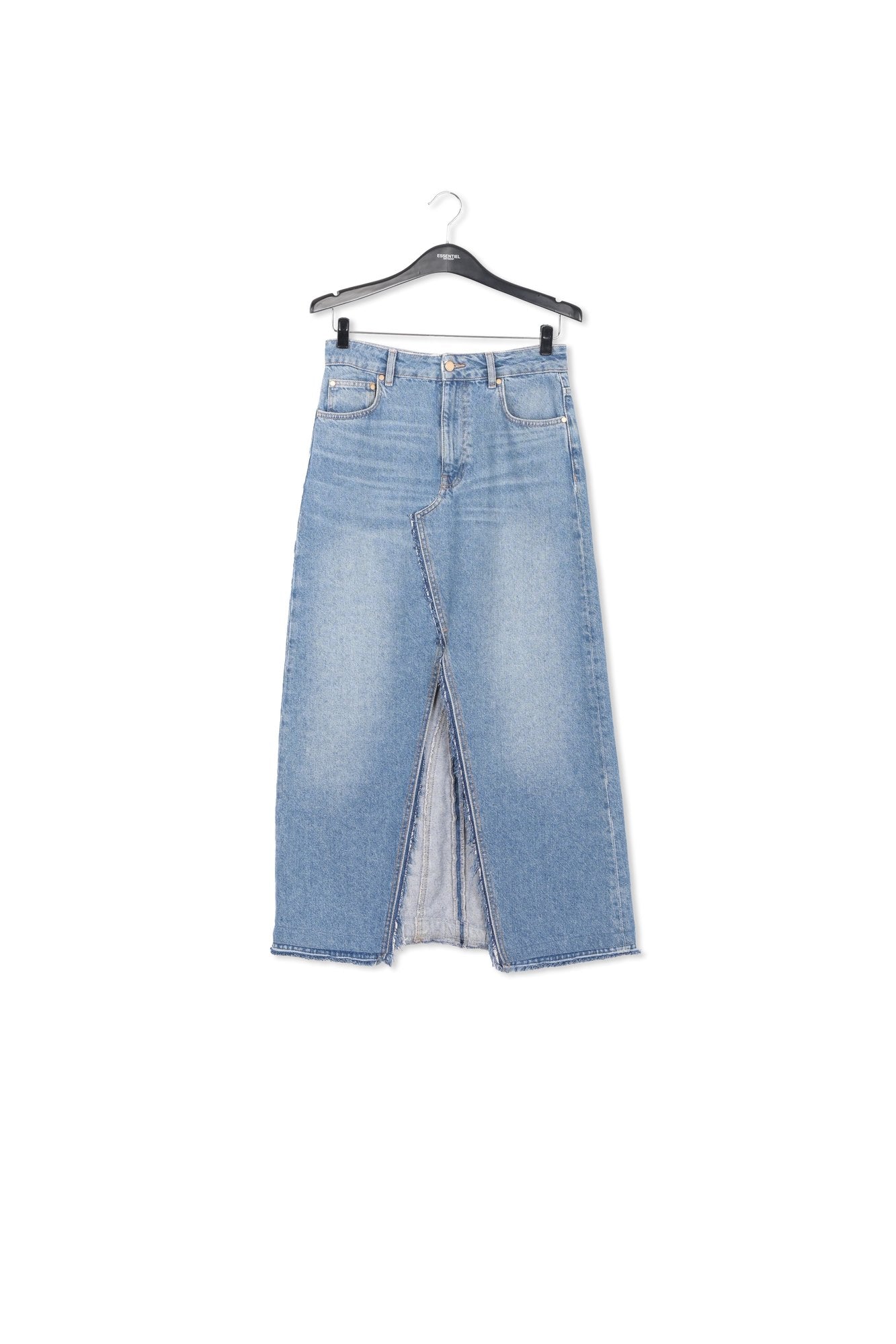 Blue denim maxi skirt RE—SSENTIEL | Essentiel second hand