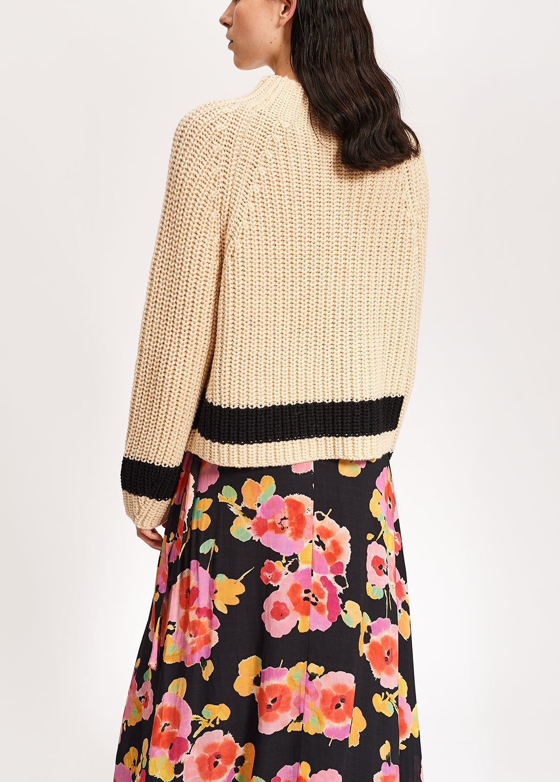 Off-white ribbed wool-blend sweater RE—SSENTIEL | Essentiel second hand