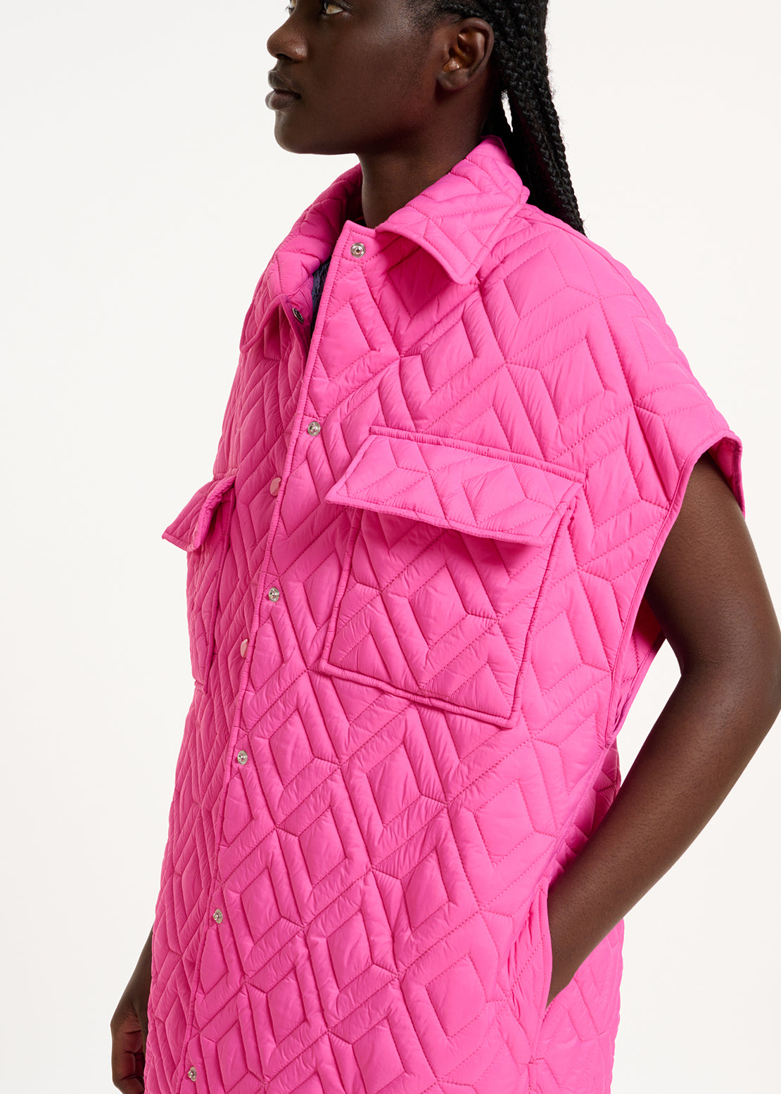 Fuchsia quilted vest RE—SSENTIEL | Essentiel second hand