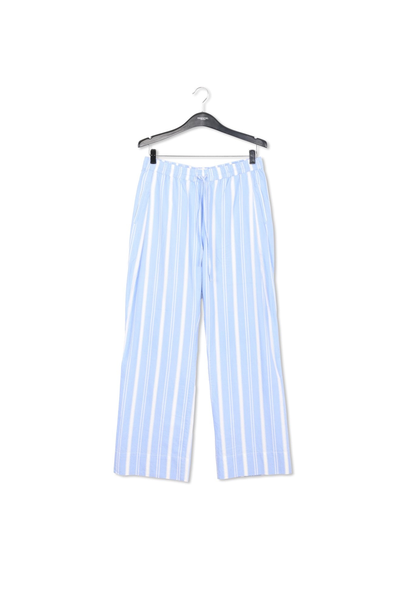 Blue and white striped cotton pants RE—SSENTIEL | Essentiel second hand
